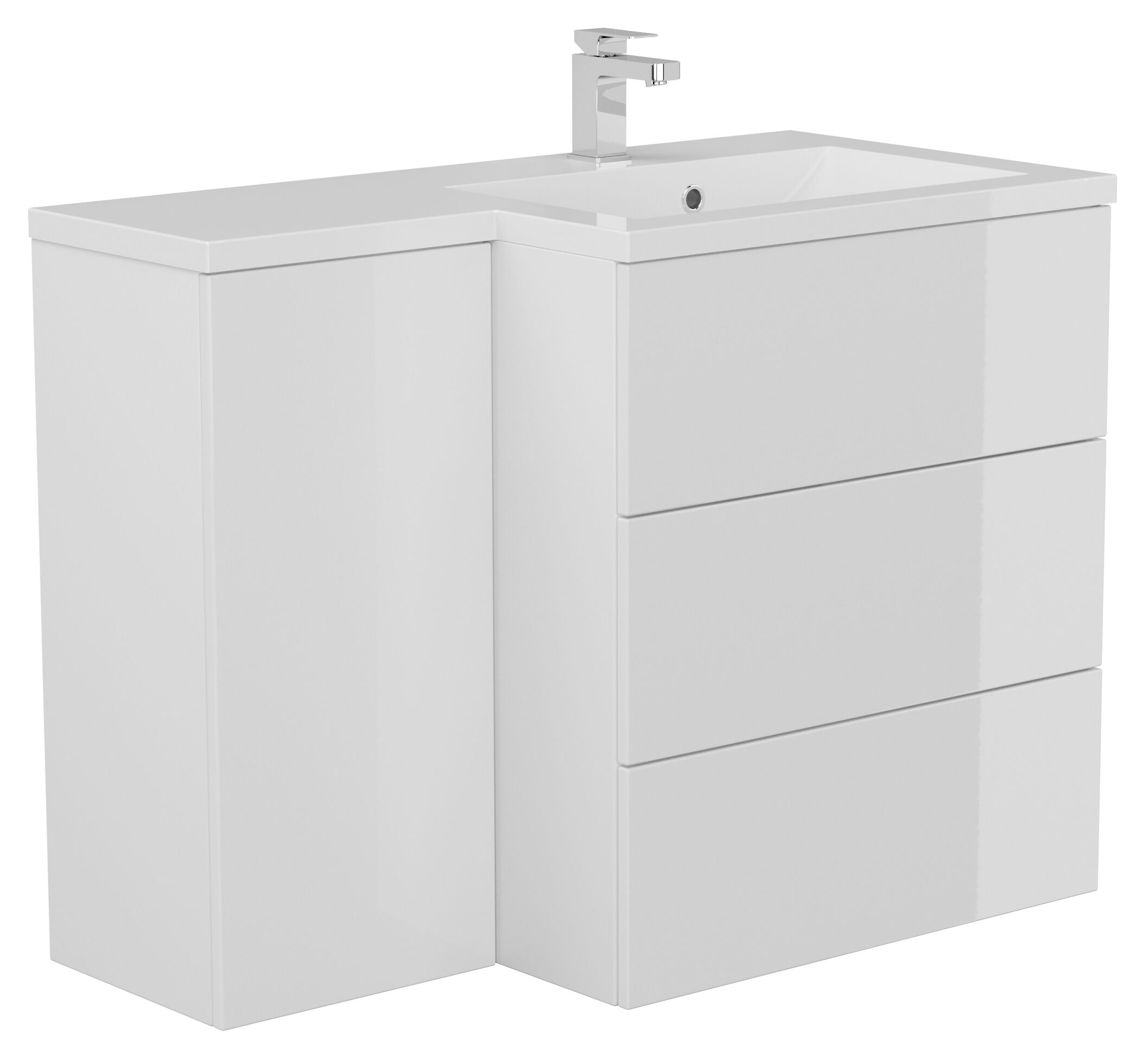 Badblock Adelia links SoftClose weiss hochglanz