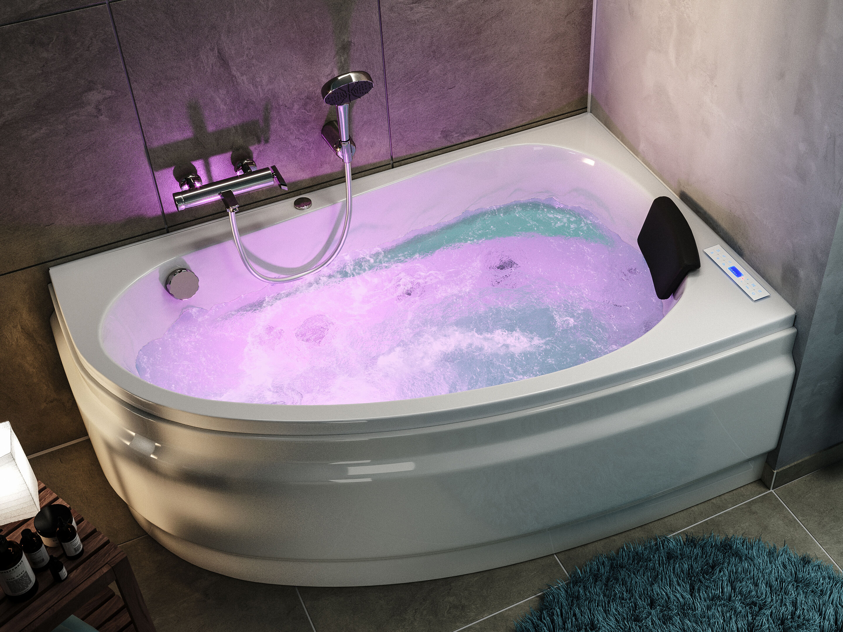 Stardust rechts Whirlpool Set ohne Armatur
