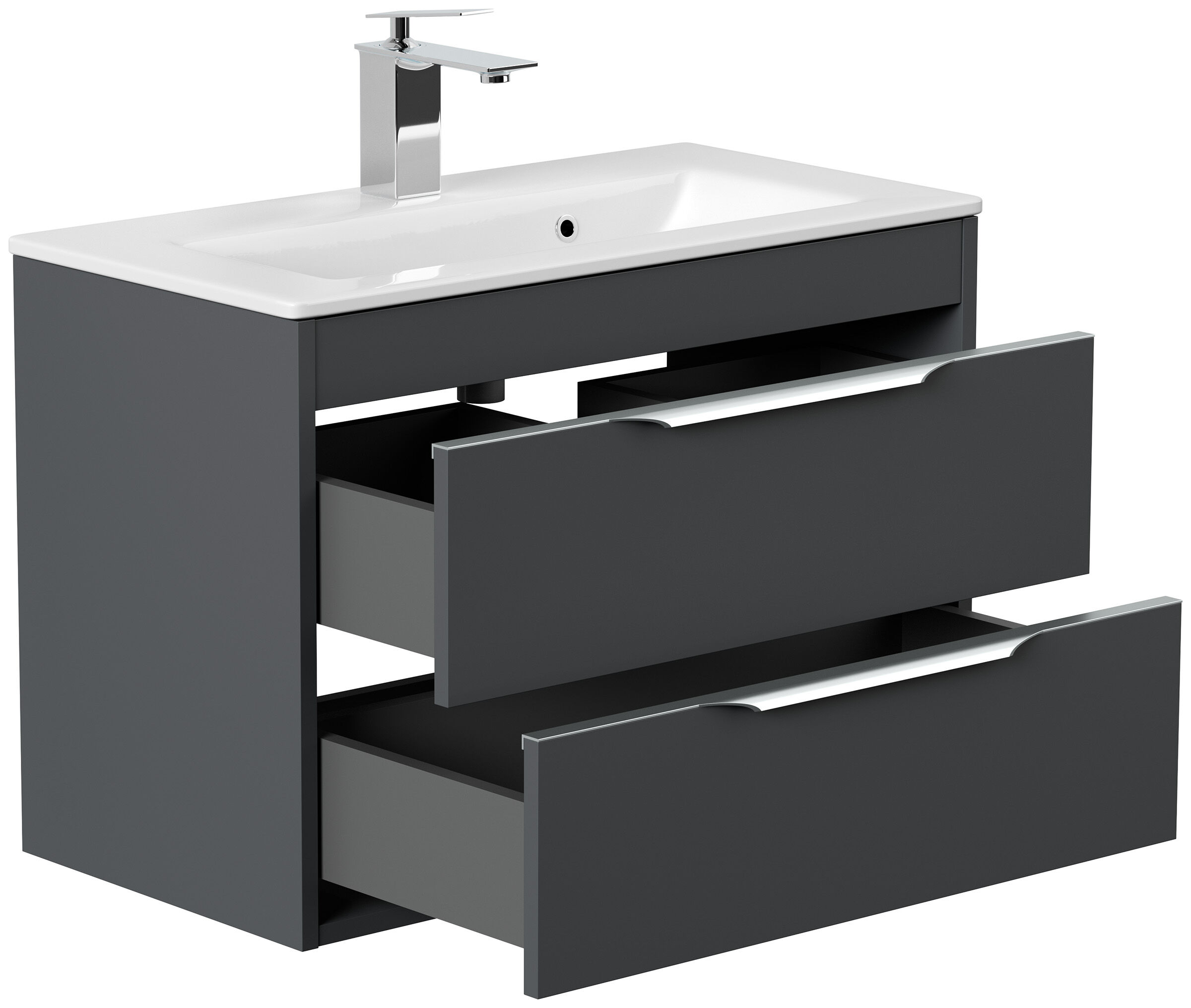 Badmöbel Elements 80 Slimline SoftClose grafit