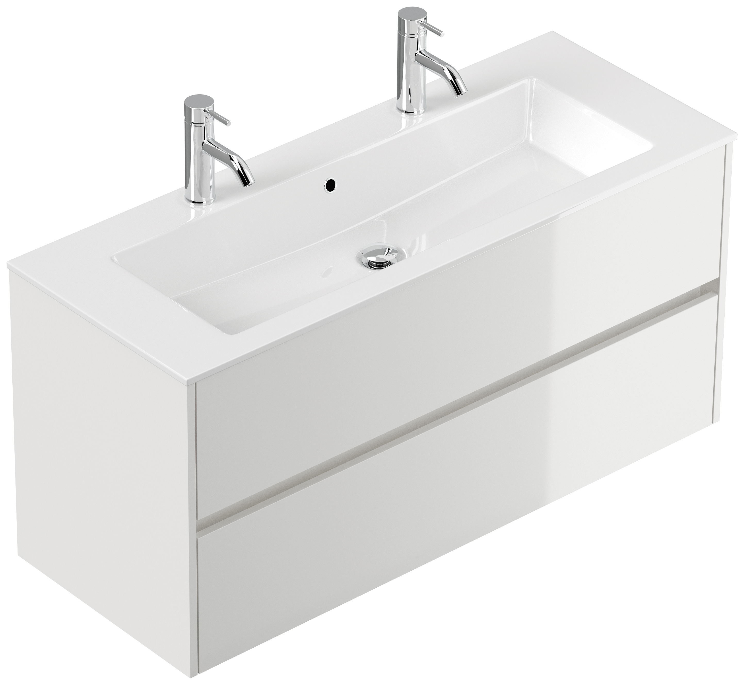 Doppelbadmöbel Taifun & Waschtisch 120 cm 2 Greif SoftClose weiß Hgl