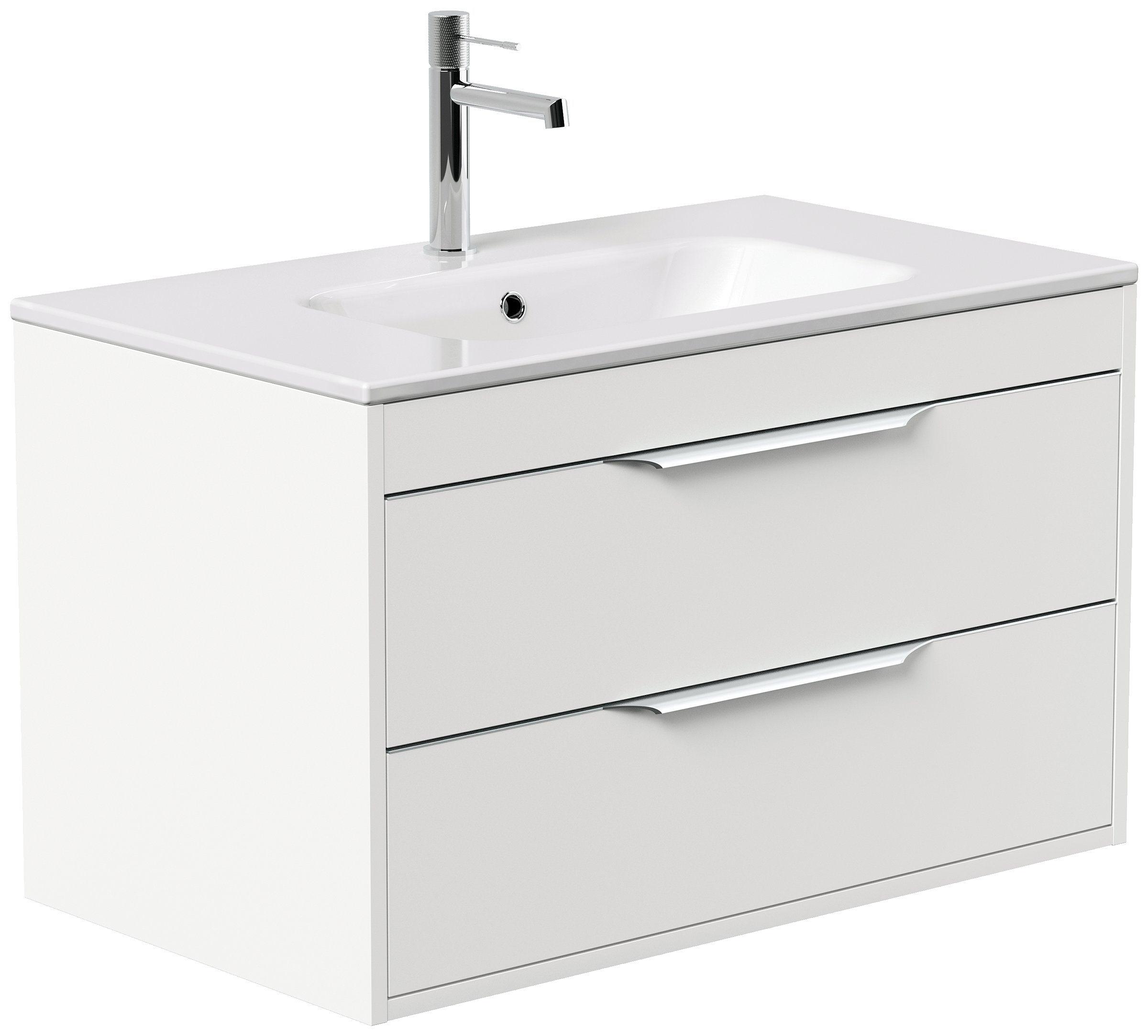 Badmöbel Elements 80 SoftClose weiss matt inkl. Kosmetikeinsatz