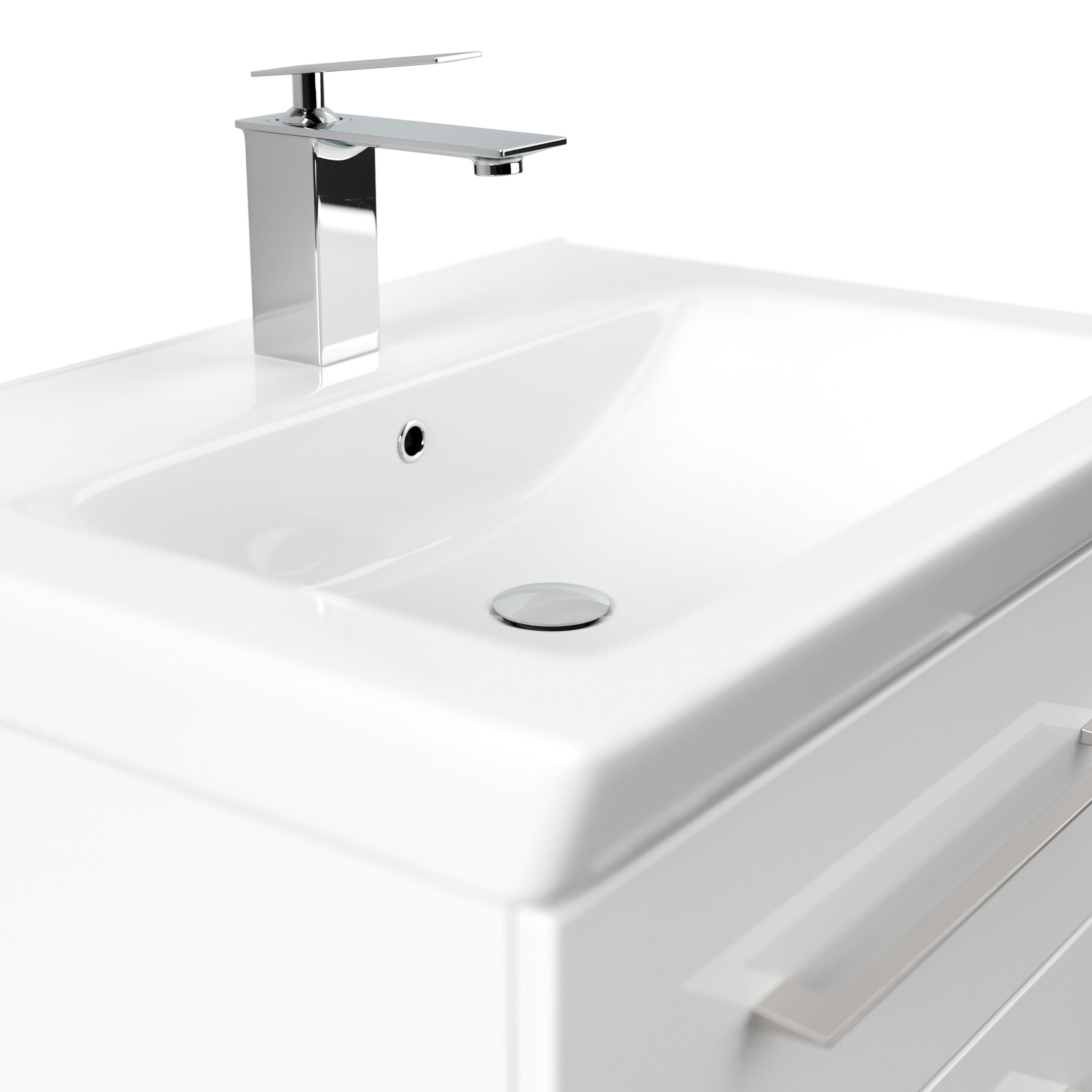 Badmöbel City  65cm mit V&B Subway 2.0 Waschbecken SoftClose eiche hell