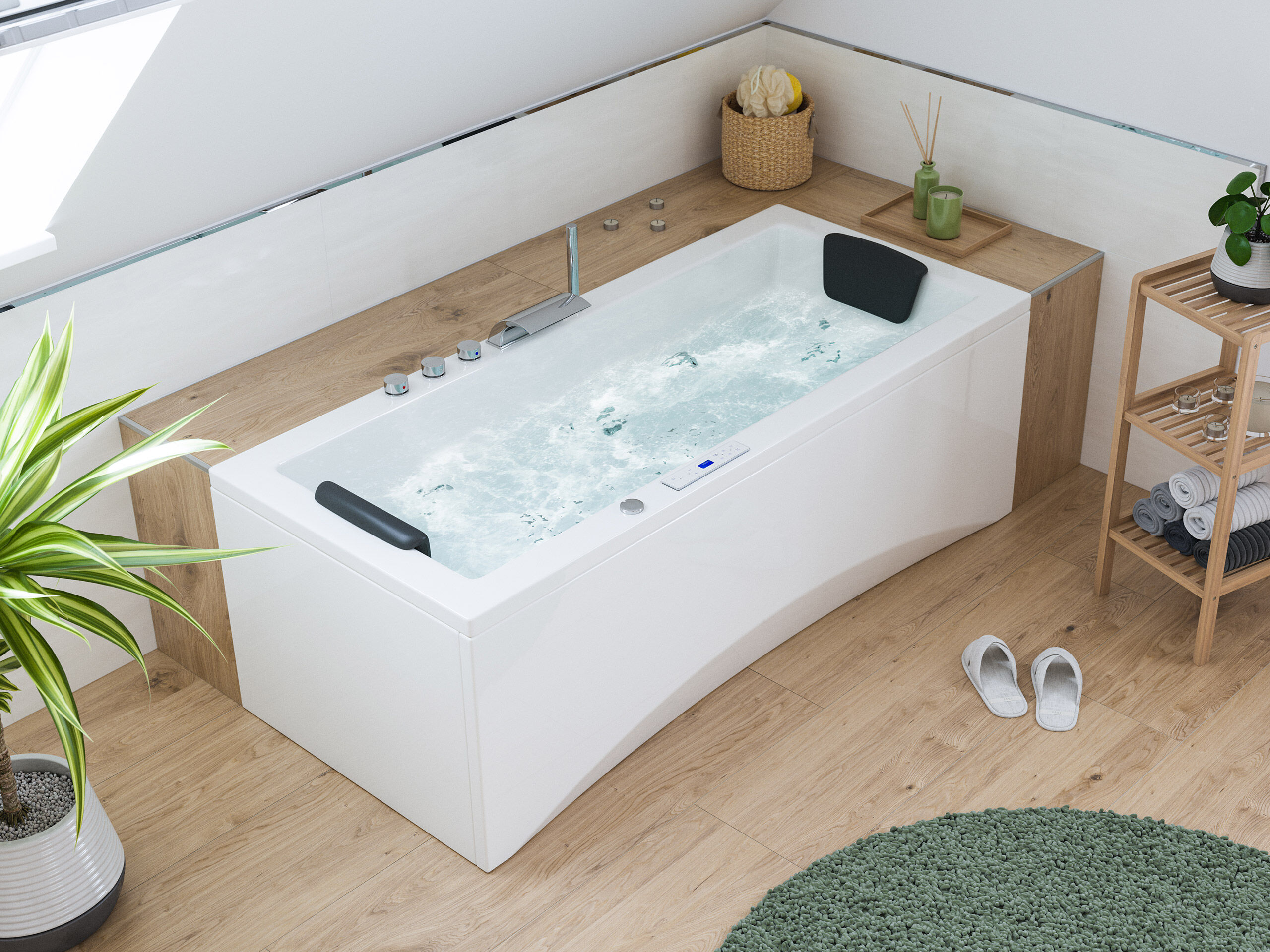 Rechteck Whirlpool Unity 170x75 Made in Germany 22 Massagedüsen ohne Armatur