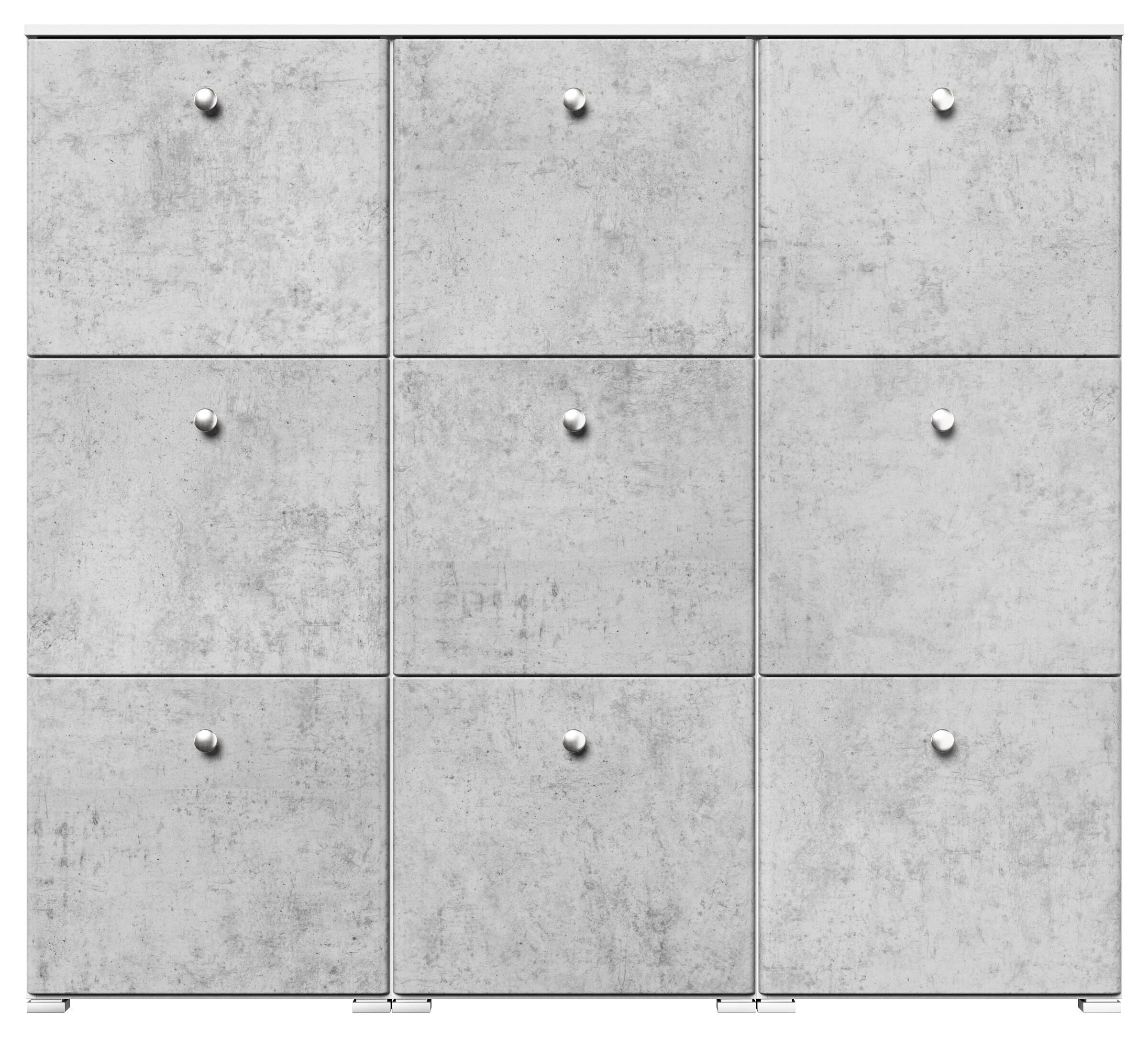Schuhschrank XL Comfort 9 Klappen 36 Paar 157x141 cm Weiss-Weiss Hgl