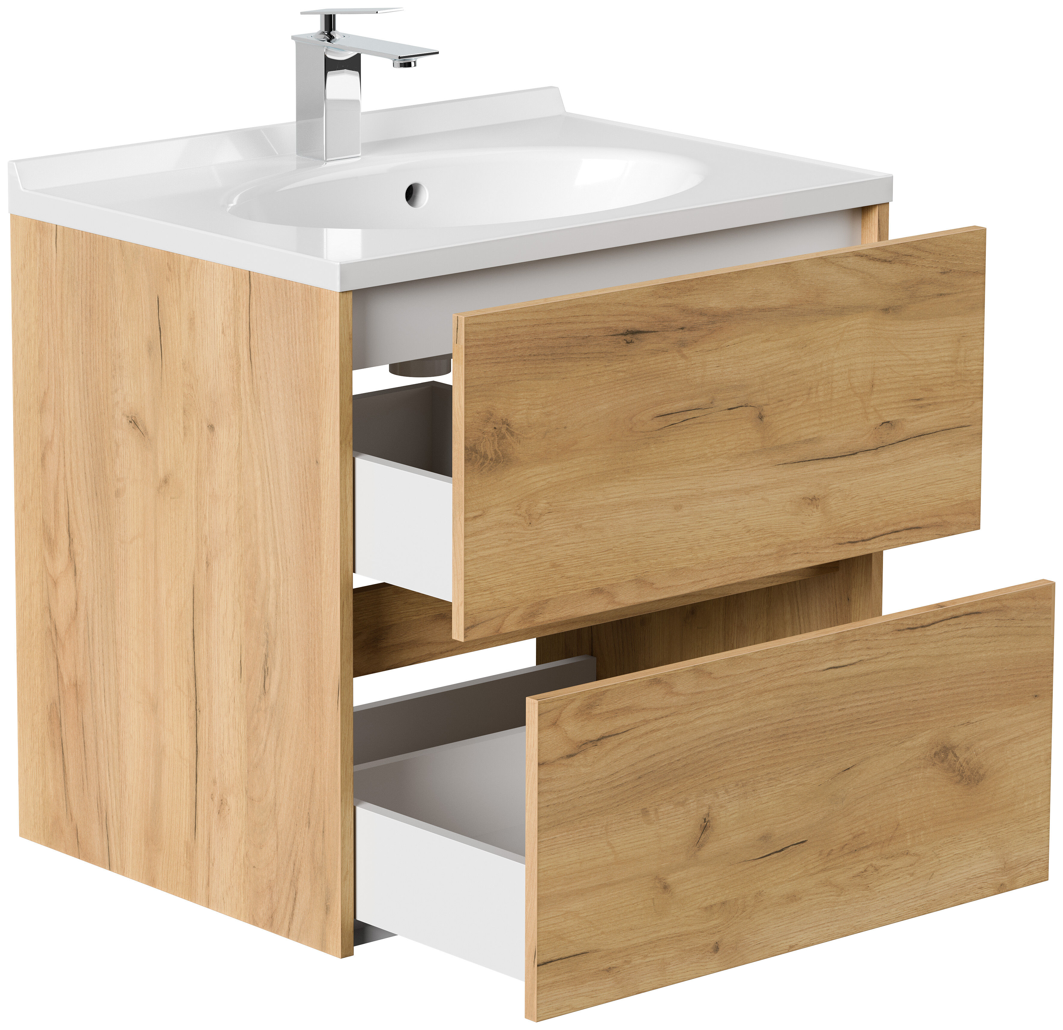 Badmöbel Rina & Waschtisch 70cm 2 Greifraum SoftClose Auszüge grafit