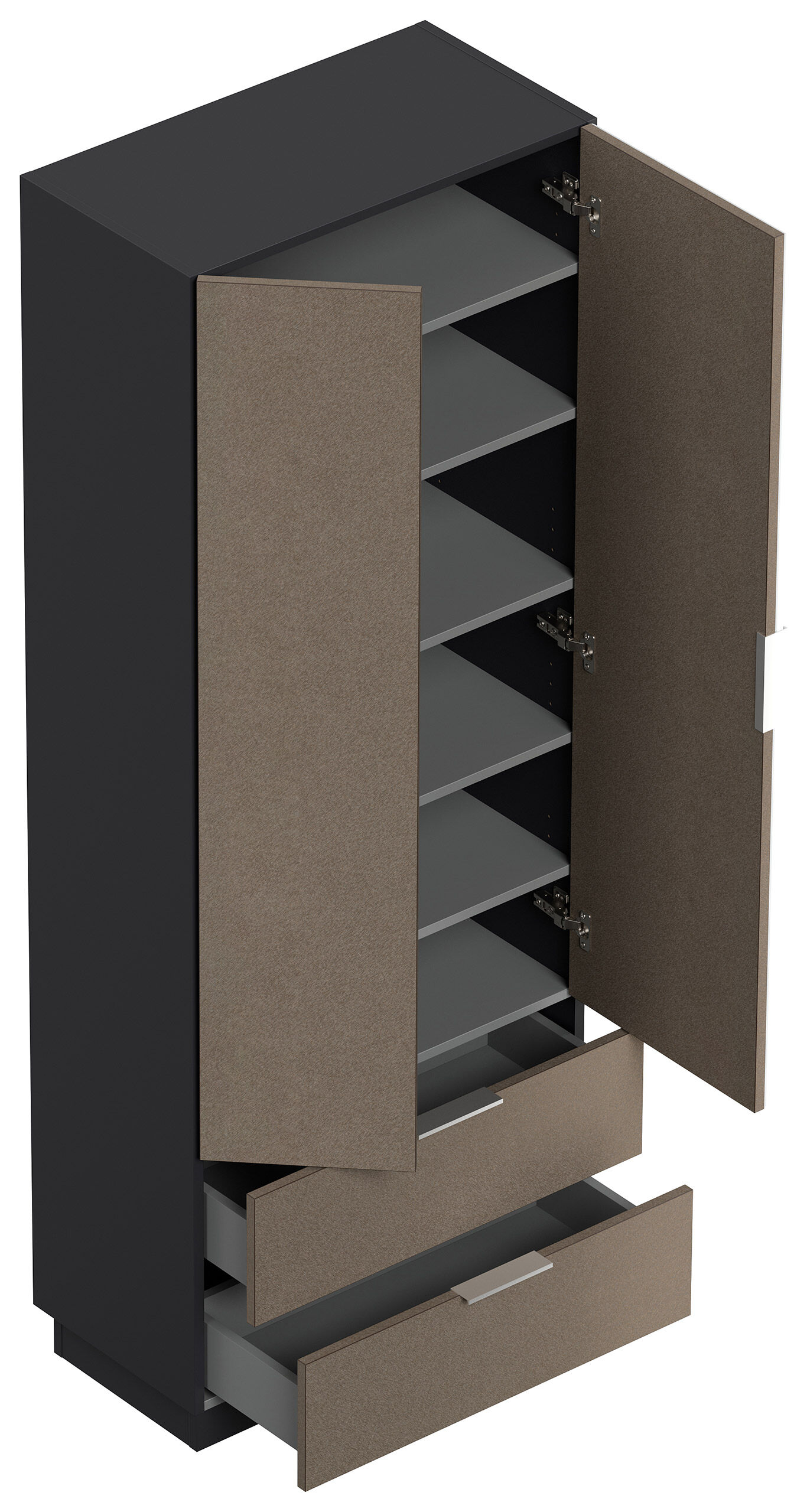 Garderobe Blu-XL 4 tlg Paneel Konsole Softclose Spiegel 30 Paar Sand