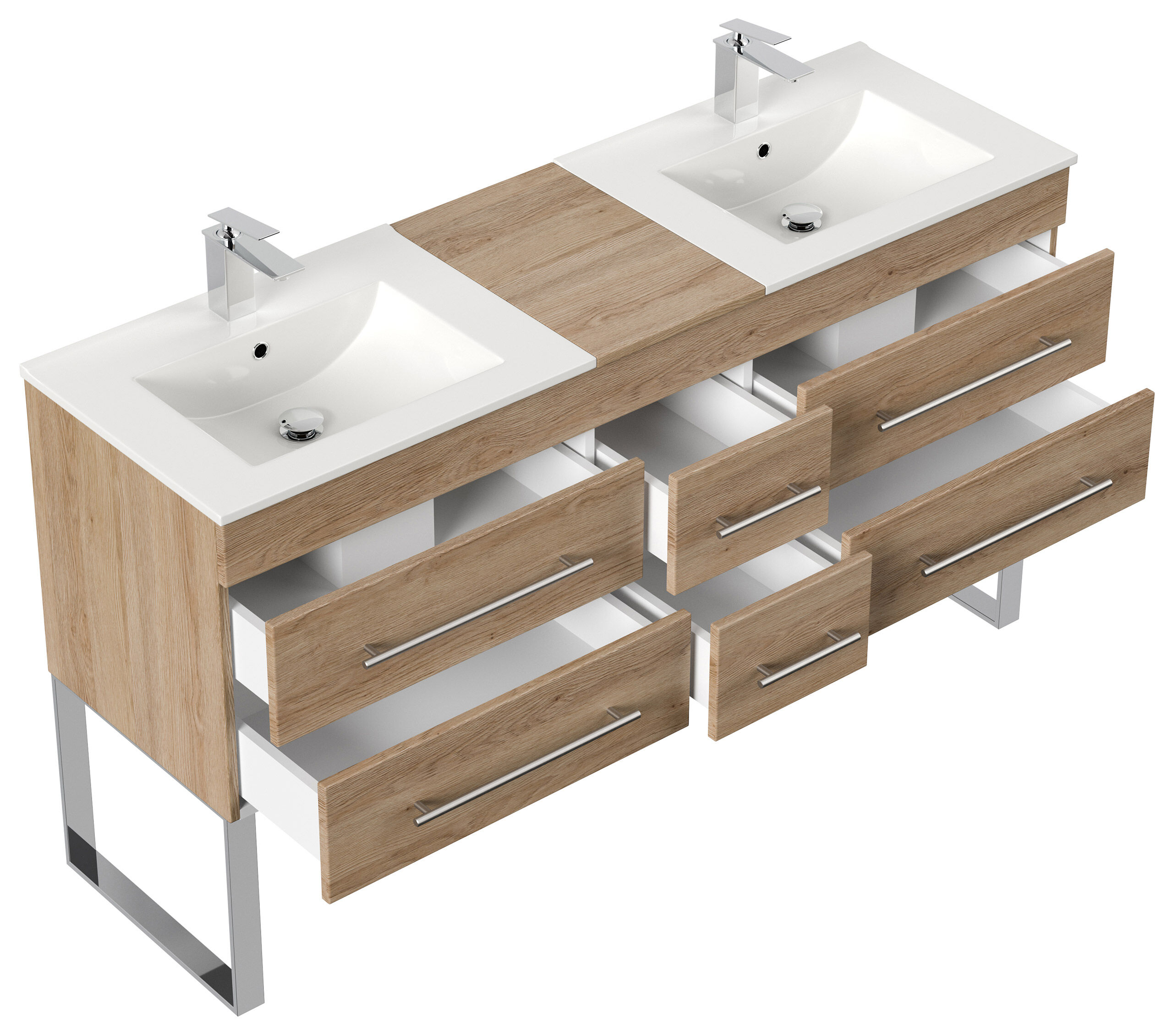 Stand Badmöbel Roma XL SoftClose weiss hochglanz