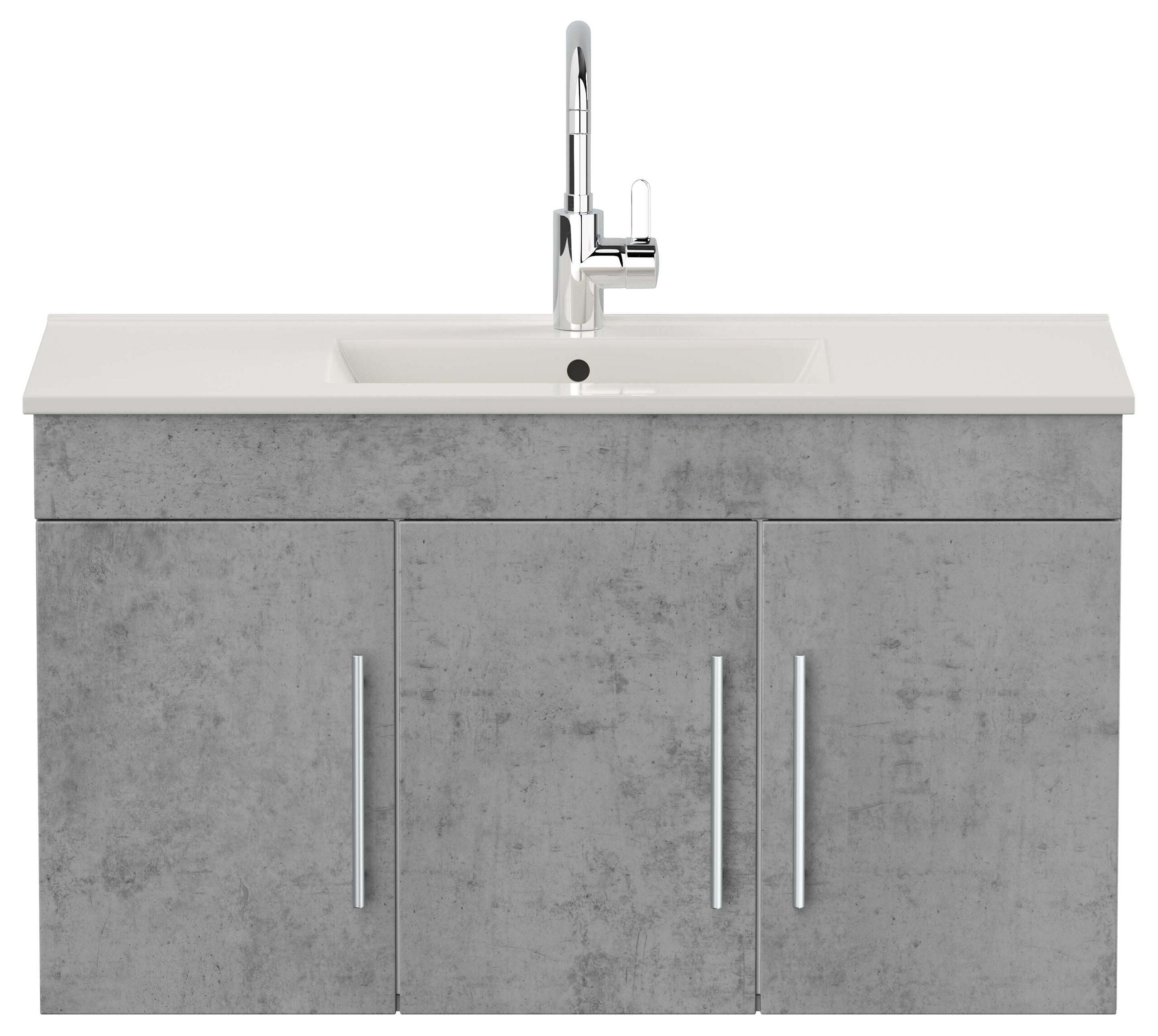 Badmöbel Venezia beton Waschtisch mit 3 Softclose Türen