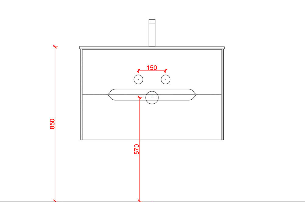 Badmöbel Riva & Waschtisch 80 cm SoftClose montiert kaschmir matt