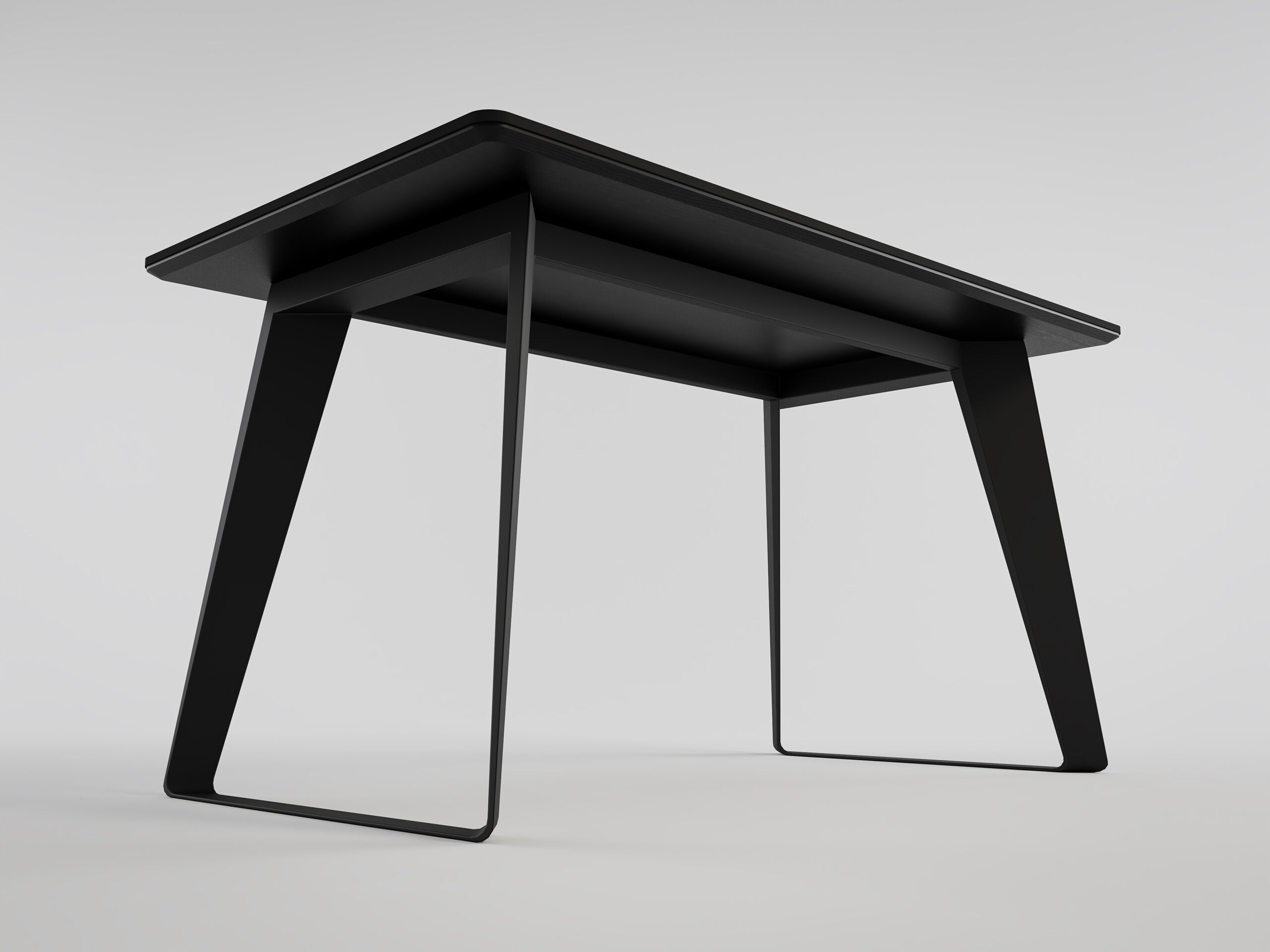 Esszimmertisch FLORINT 140x80cm weiße Keramikplatte schwarze Design-Tischkufen