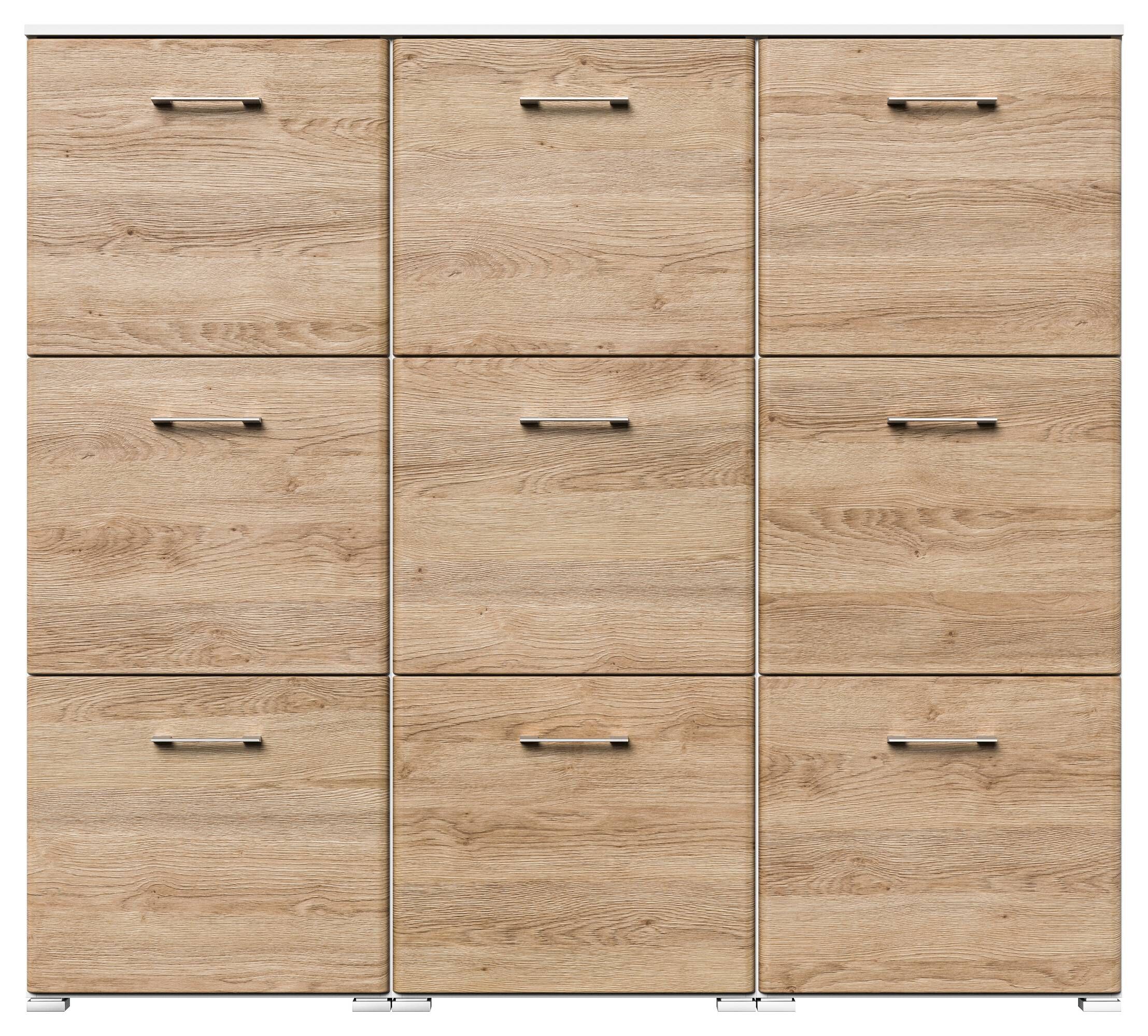 Schuhschrank XL Emotion 9 Klappen 36 Paar 157x141 cm Weiss-Weiss Hgl