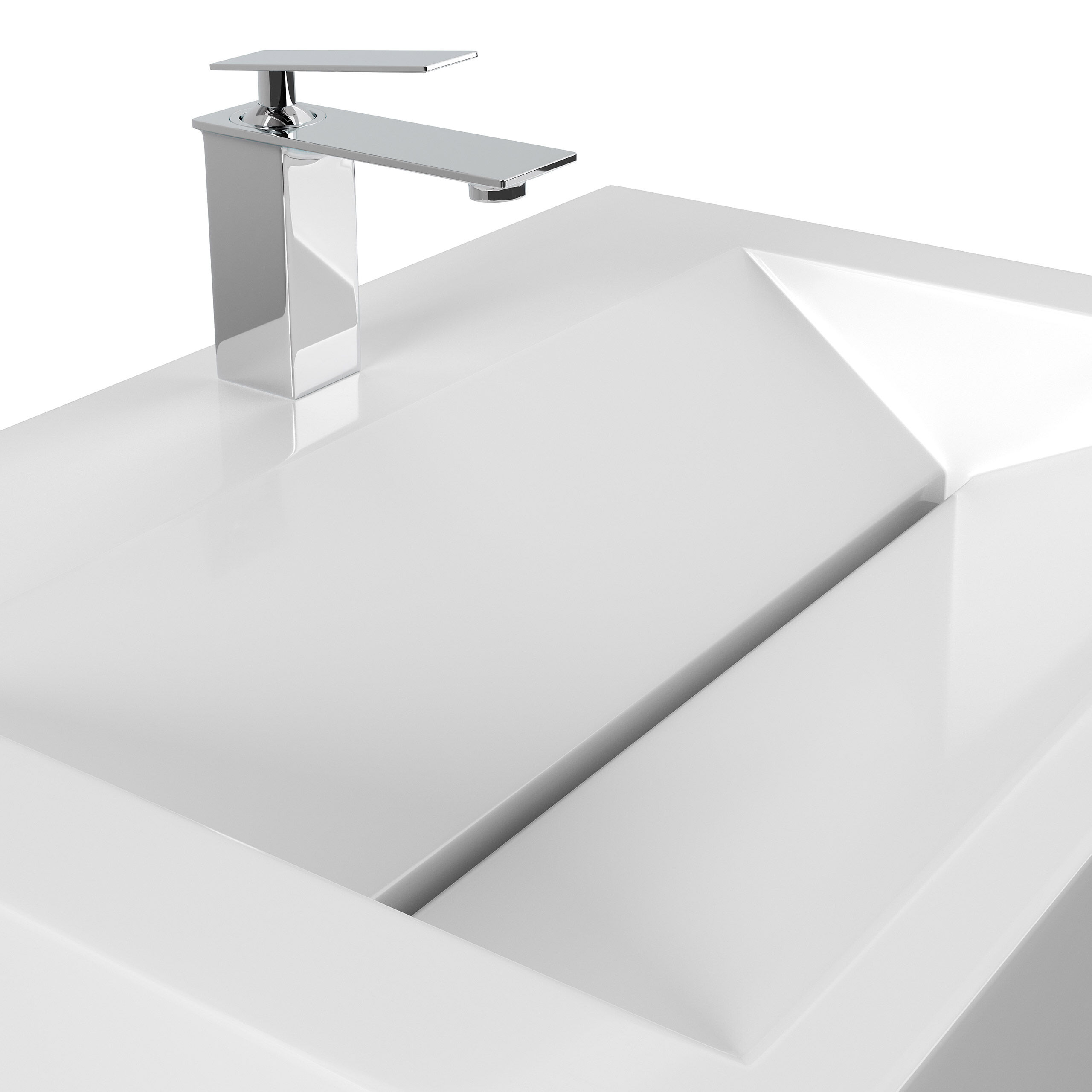 Badmöbel Design 700 weiss hochglanz
