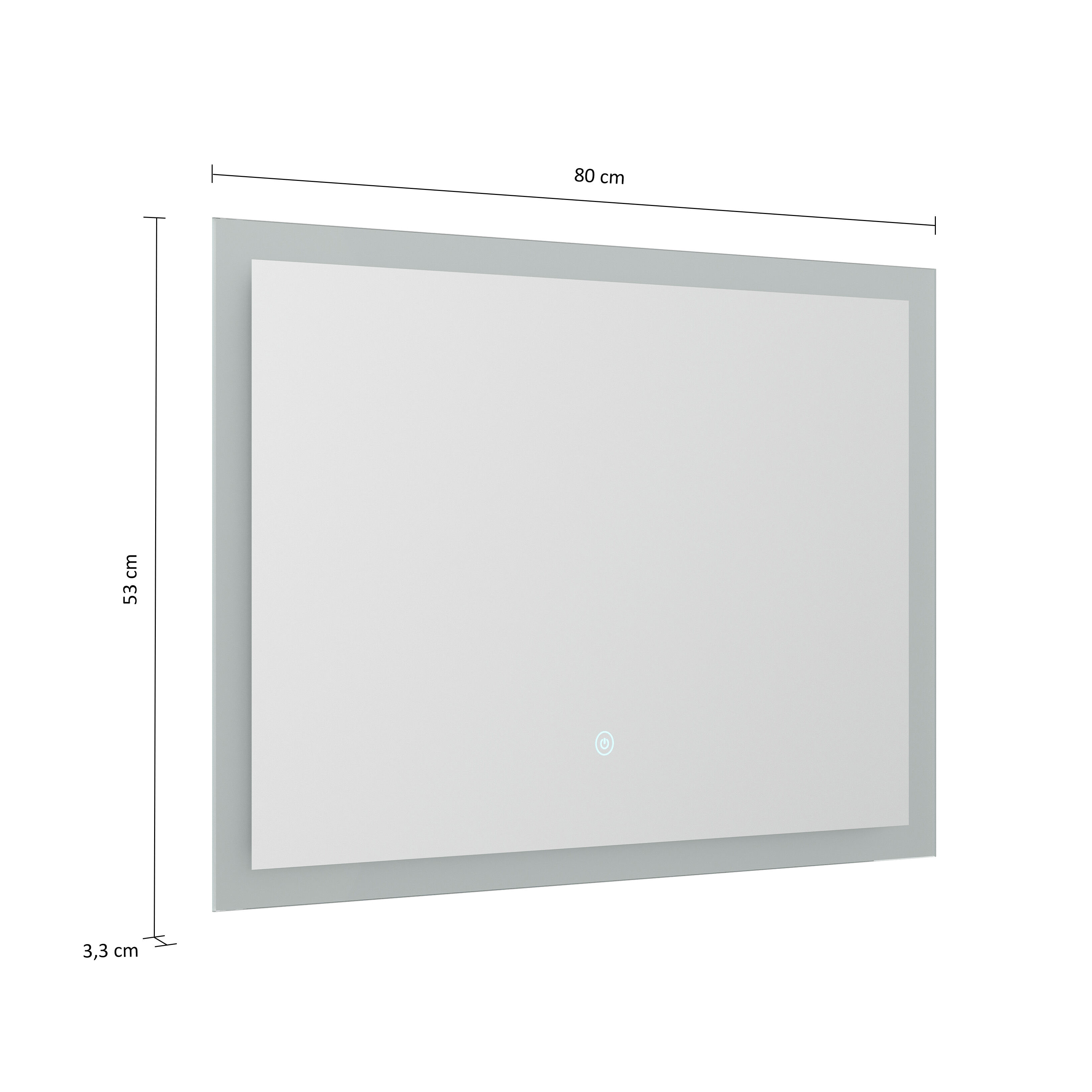 LED Spiegel 80x53 cm mit Touch Bedienung