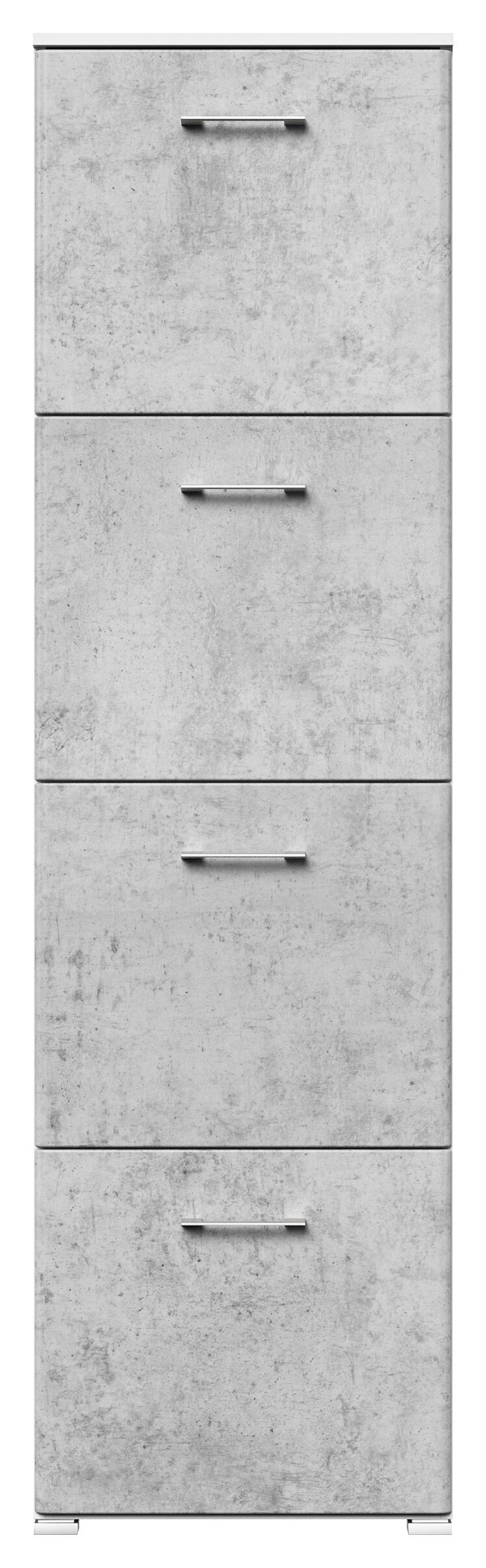 Schuhschrank Emotion 4 Klappen 16 Paar 52x187 cm Weiss-Weiss Hgl