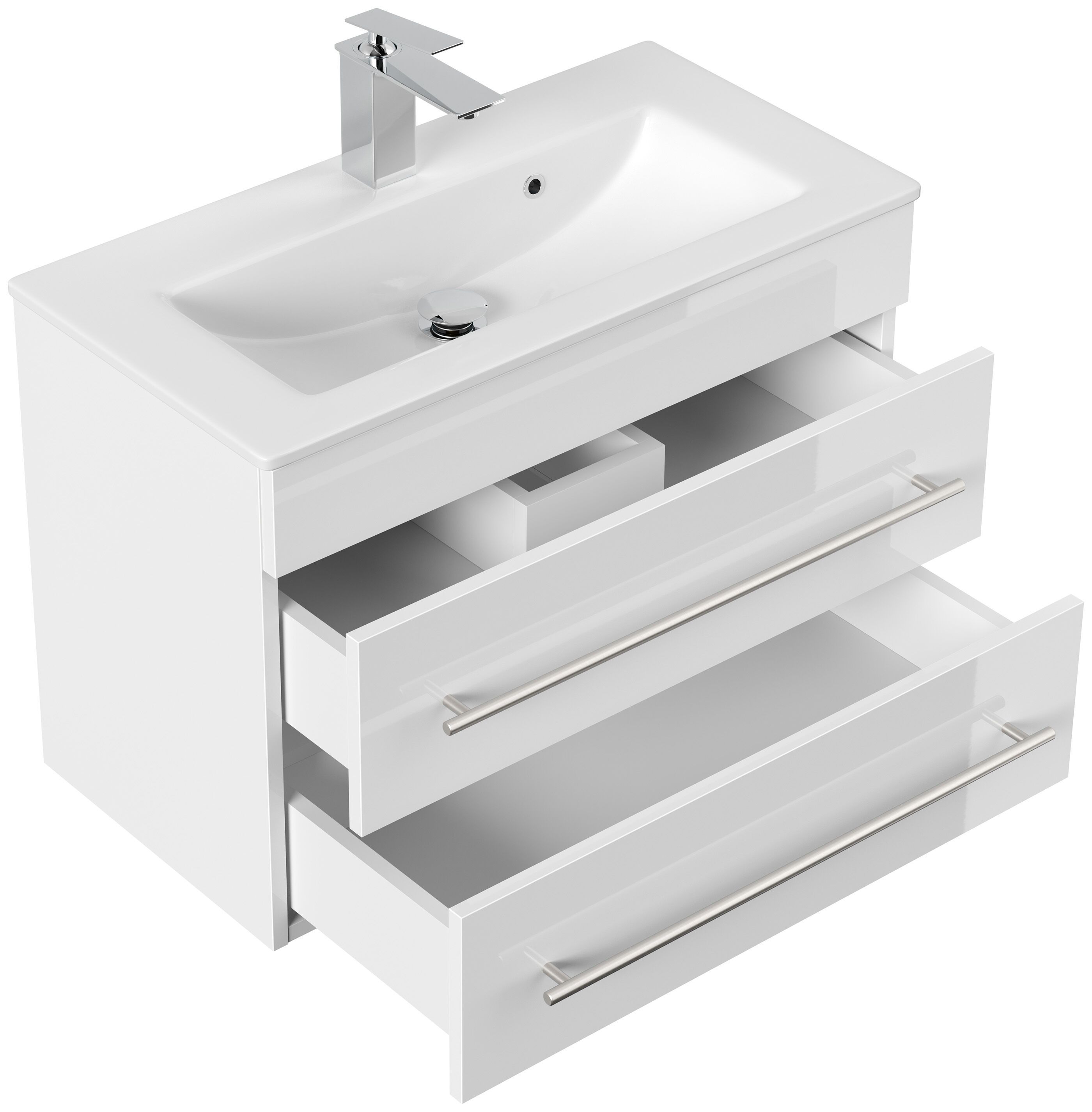 Badmöbel Mars 700 2-teilig mit LED Spiegel SlimLine grafit