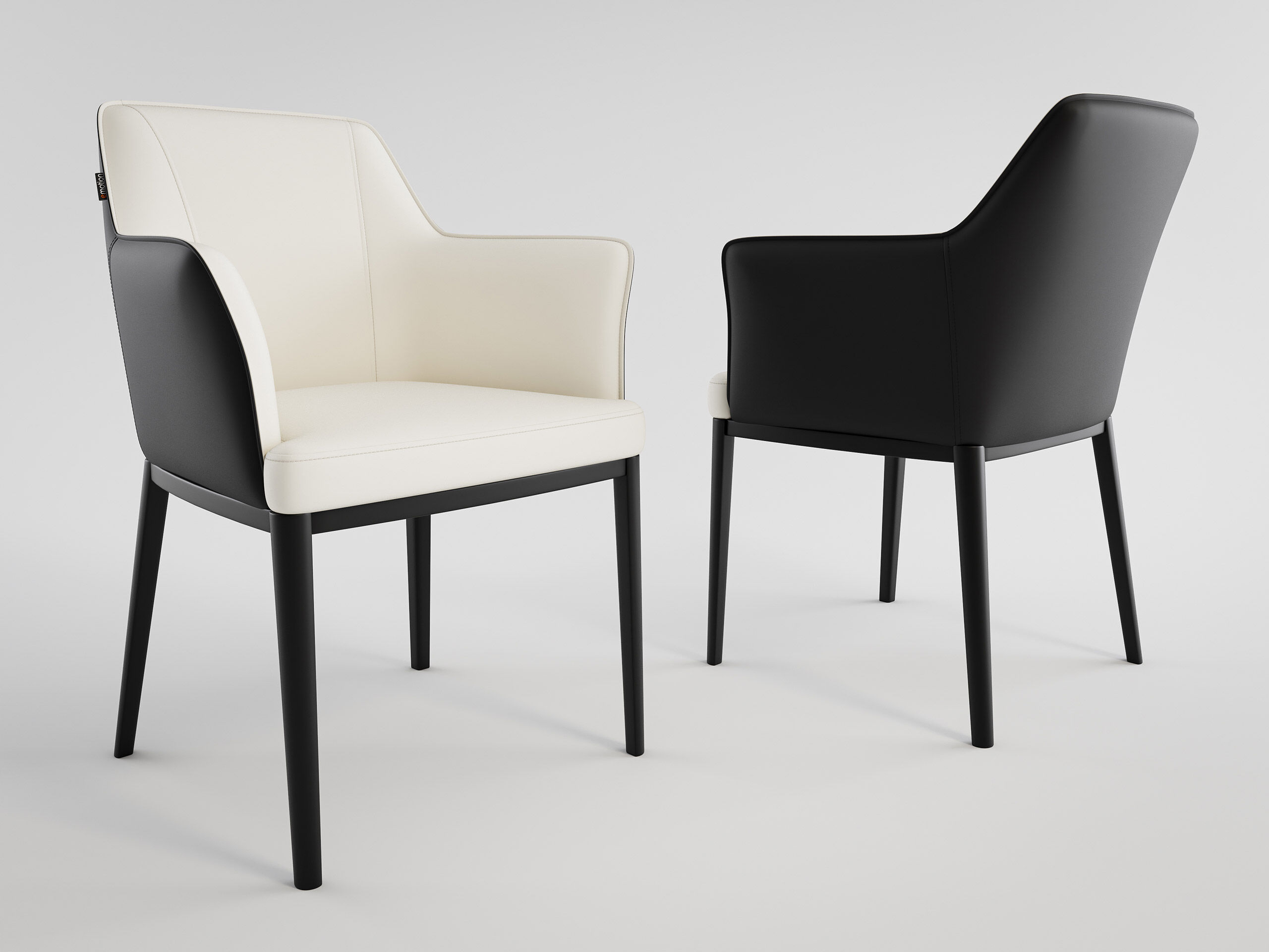 2er Set Esszimmerstuhl Design Küchenstuhl Dylan Kunstleder creme Metallbeine