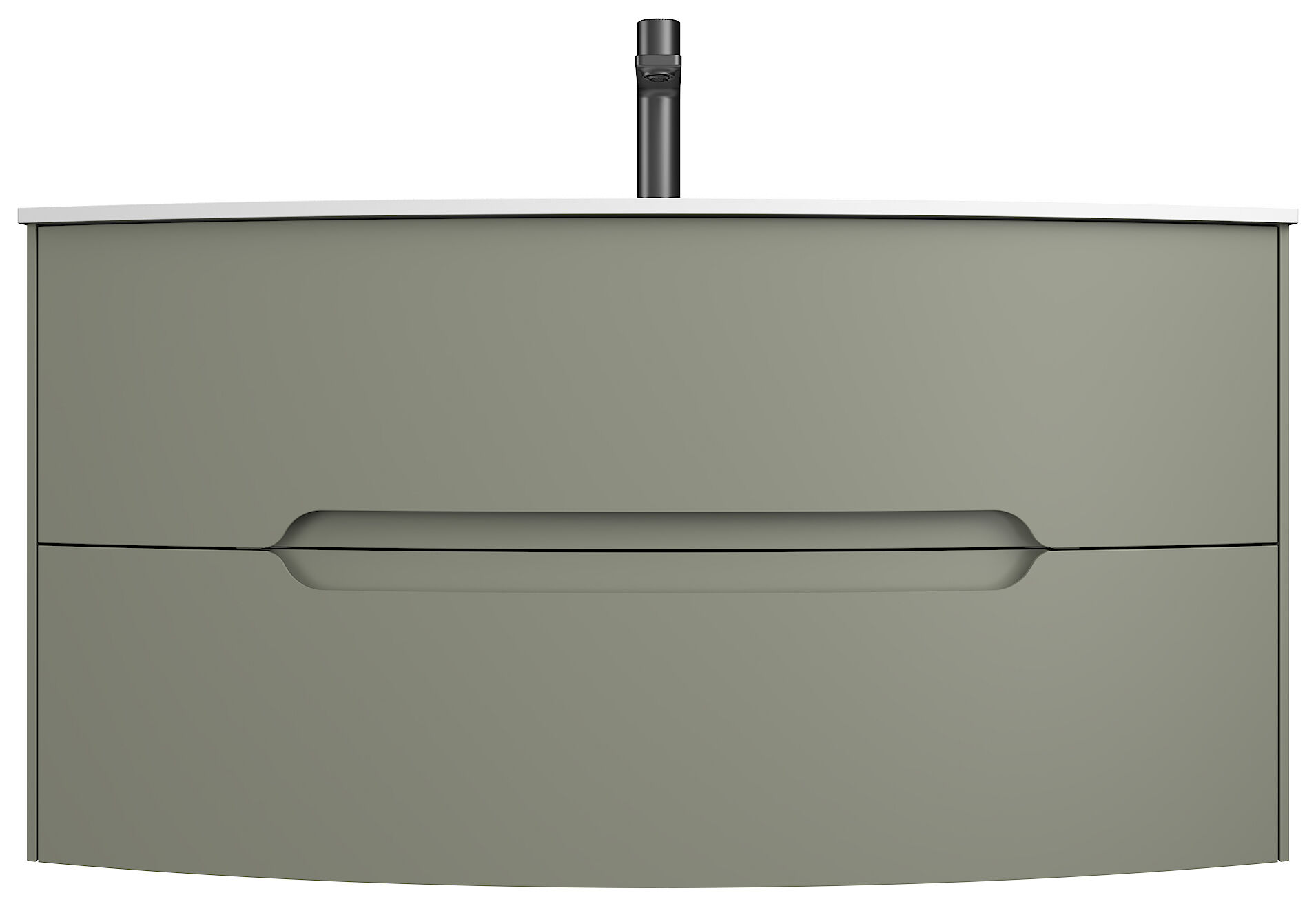 Badmöbel Riva & Waschtisch 100 cm SoftClose montiert grün matt