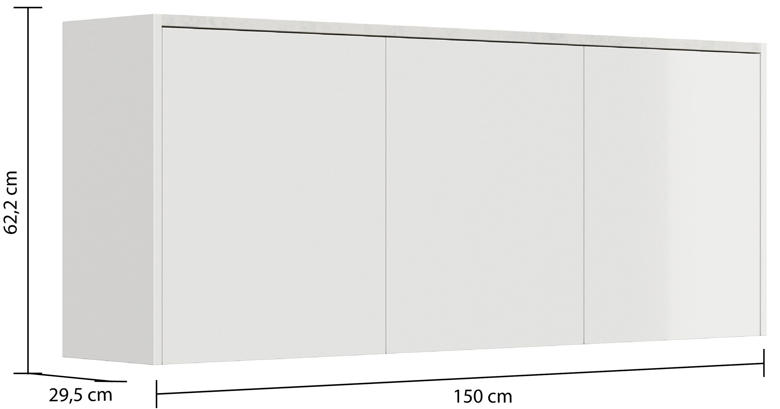 Raumwunder Sideboard Kommode Cronos XL Quarztop Softclose flexible Böden weiß 