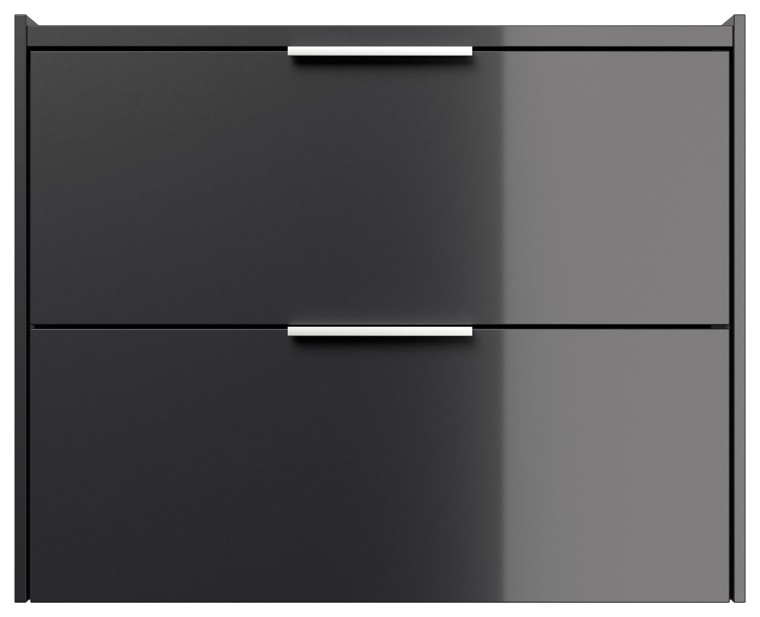 Design Nachttisch Kommode Artem 60cm, 2 Softeinzüge lackiert Weiß Hgl