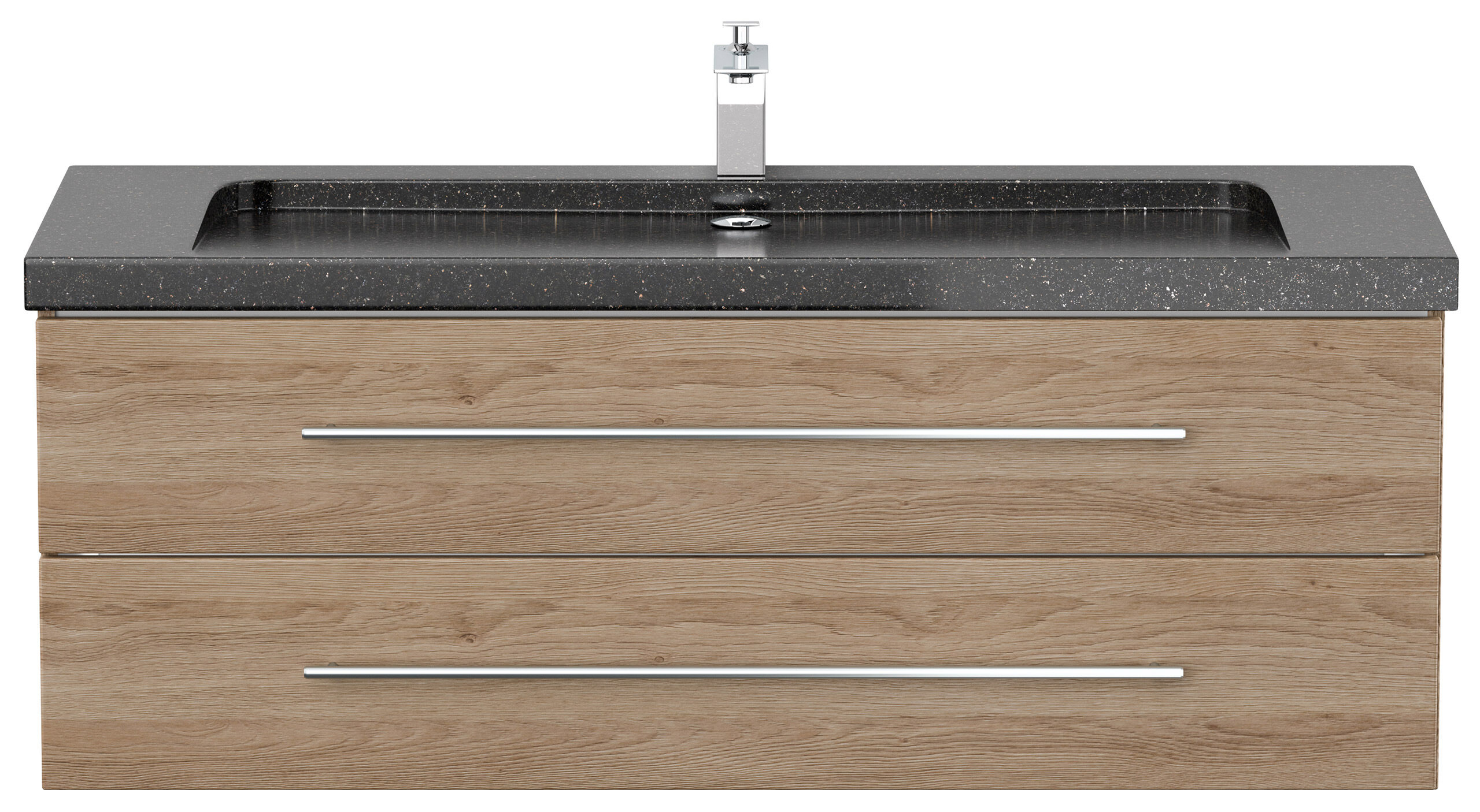 Badmöbel Granit G654 Damo 130 cm 1 Hahnloch SoftClose eiche hell