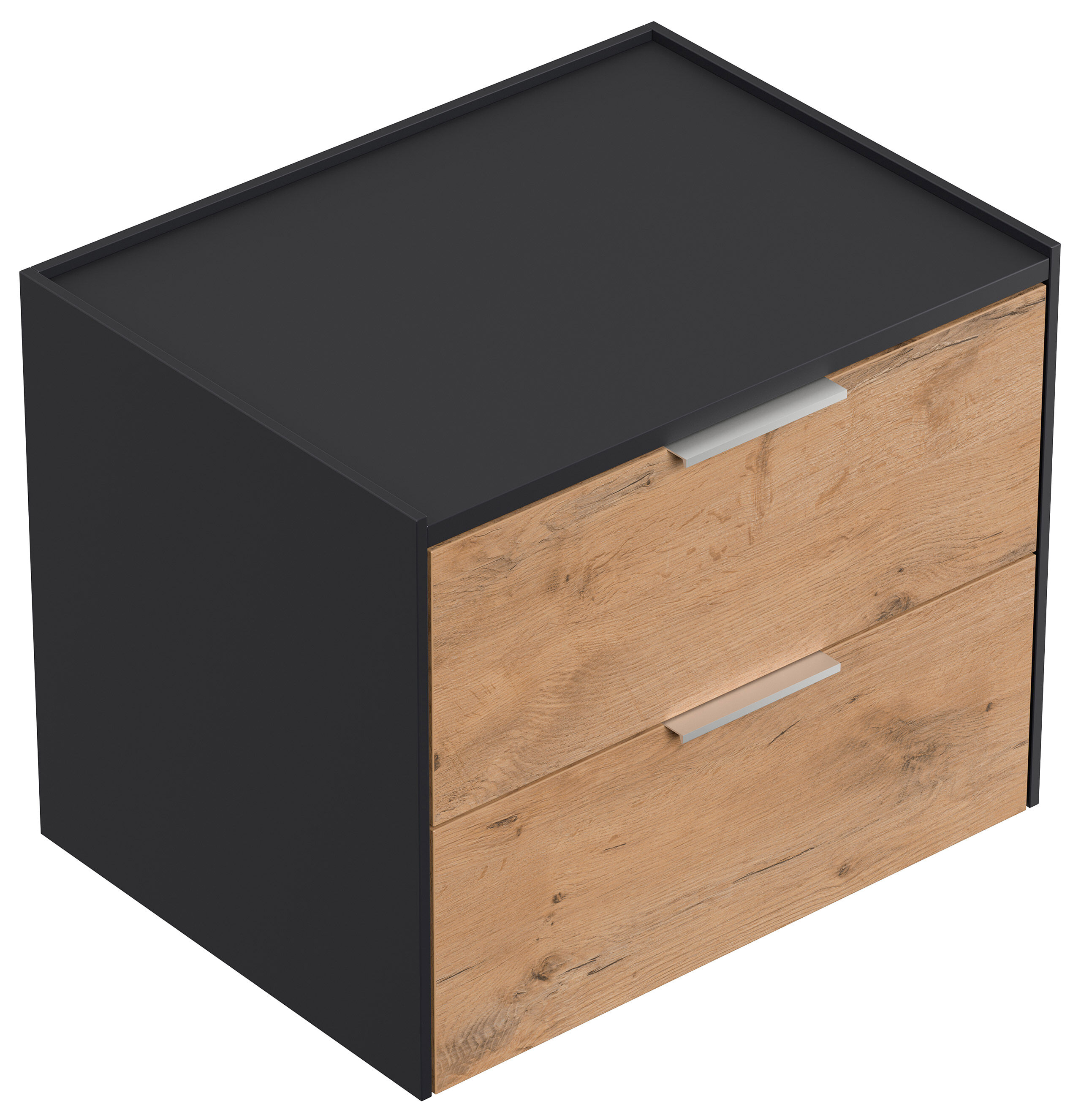 Design Nachttisch Kommode Artem 60cm, 2 Softeinzüge Oak
