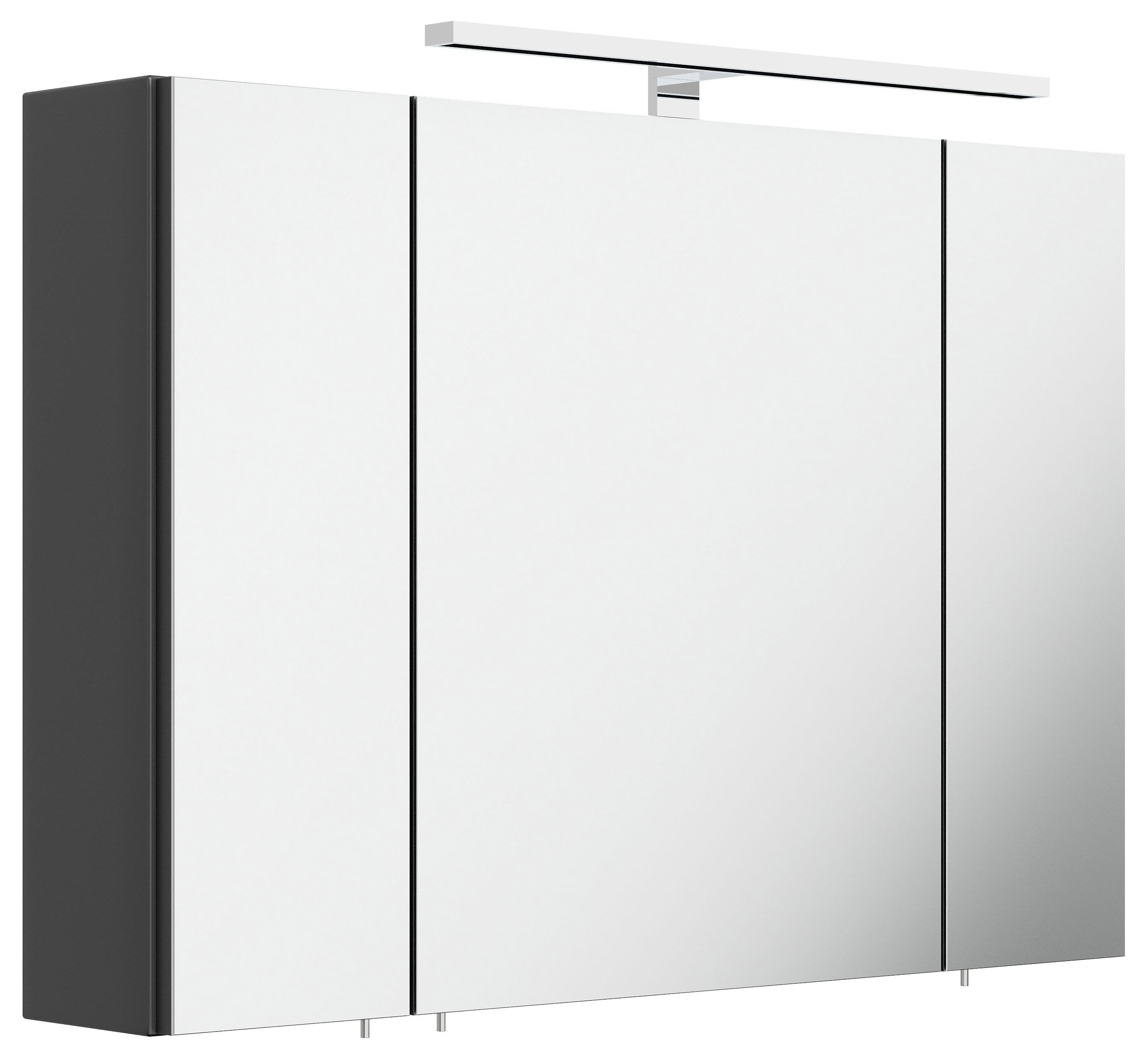 Spiegelschrank 90cm inkl. Design LED-Lampe und Glasböden eiche hell