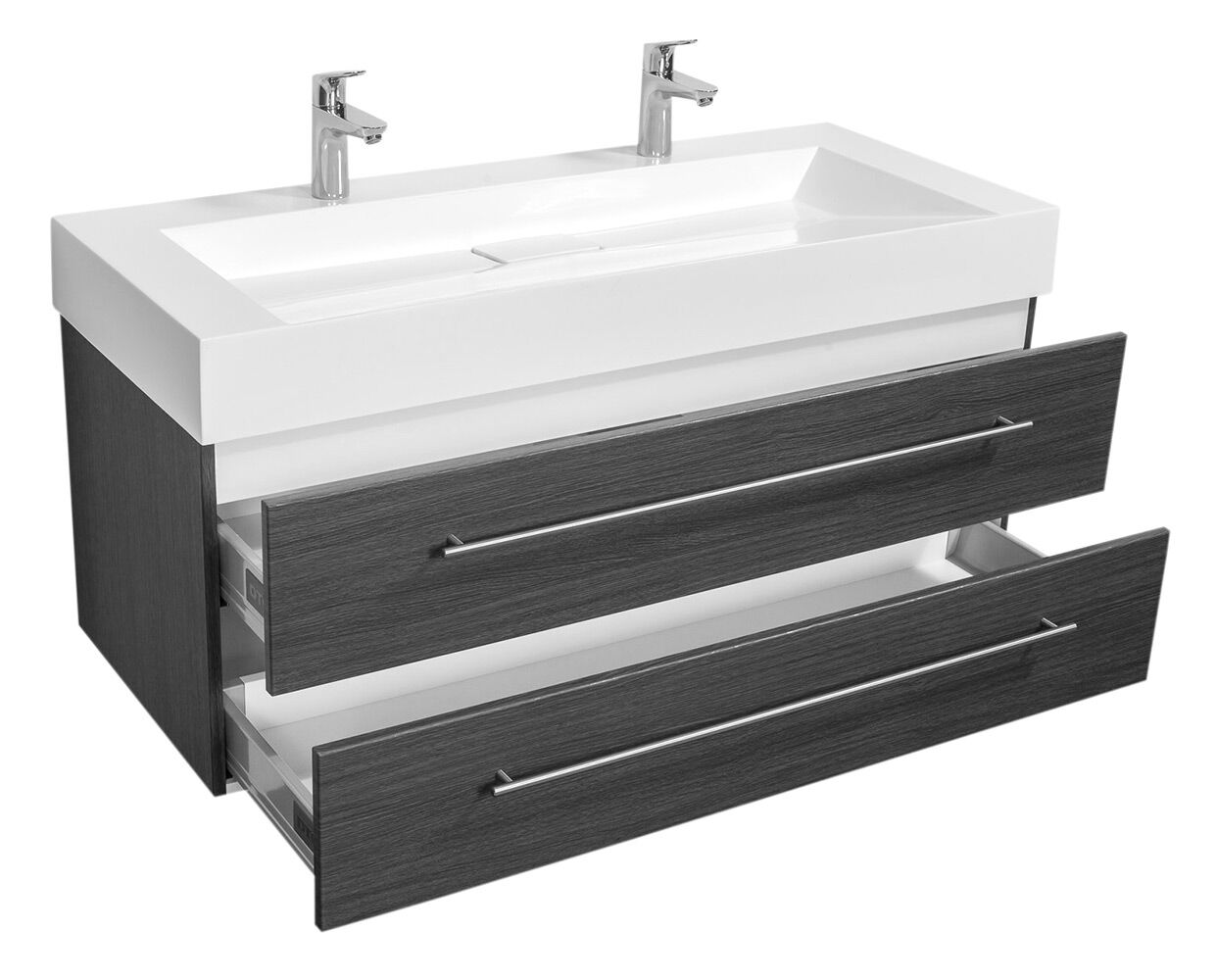 Badmöbel Design 1200 Doppel weiss hochglanz