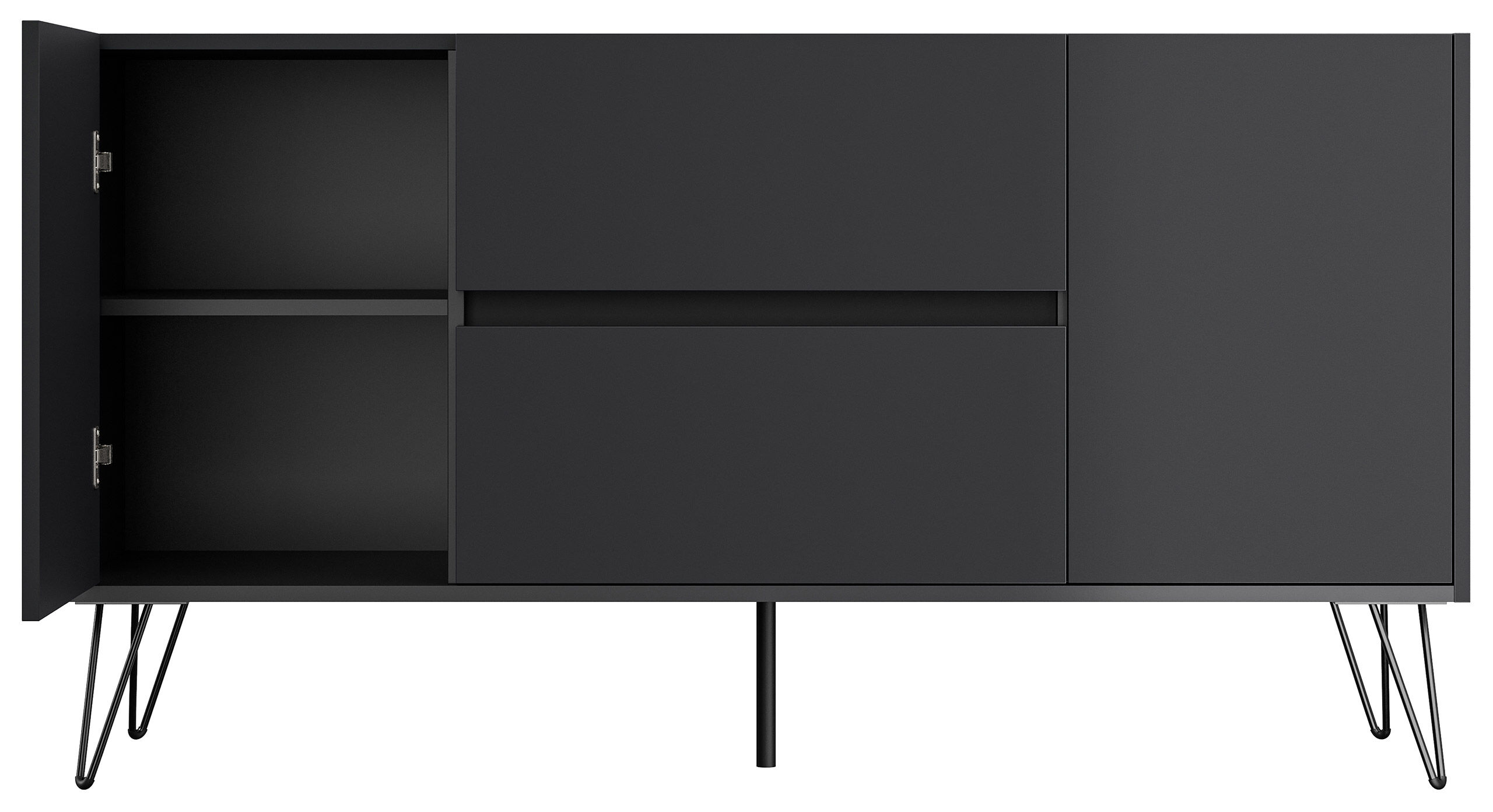 Sideboard Yako 140cm 2 SoftClose 2 Türen Grafit