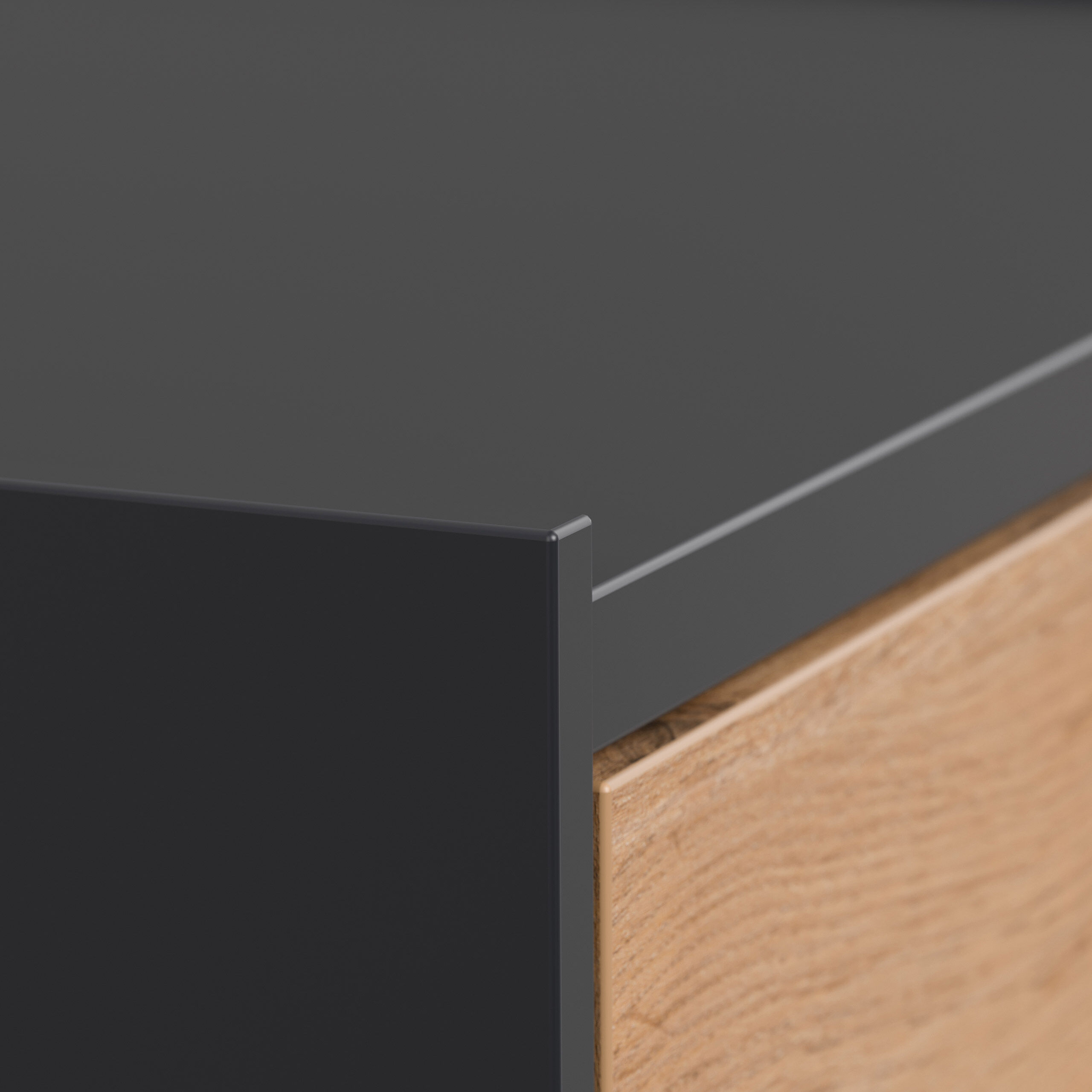 Design Nachttisch Kommode Somnia M 50cm, 2 Pushauszüge Oak