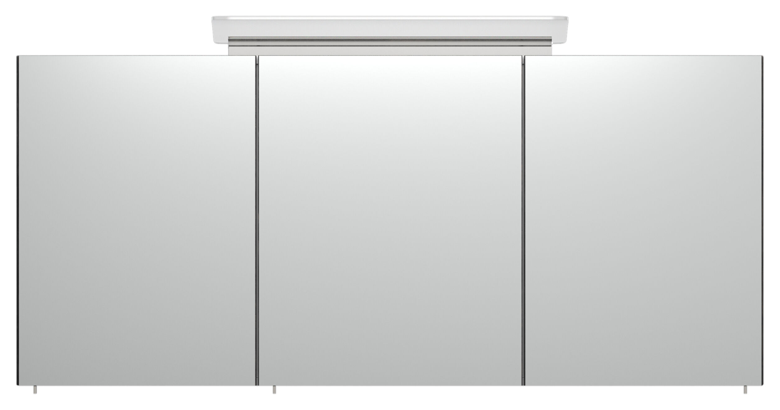 Spiegelschrank 140cm inkl. Design LED-Lampe und Glasböden weiss hochglanz