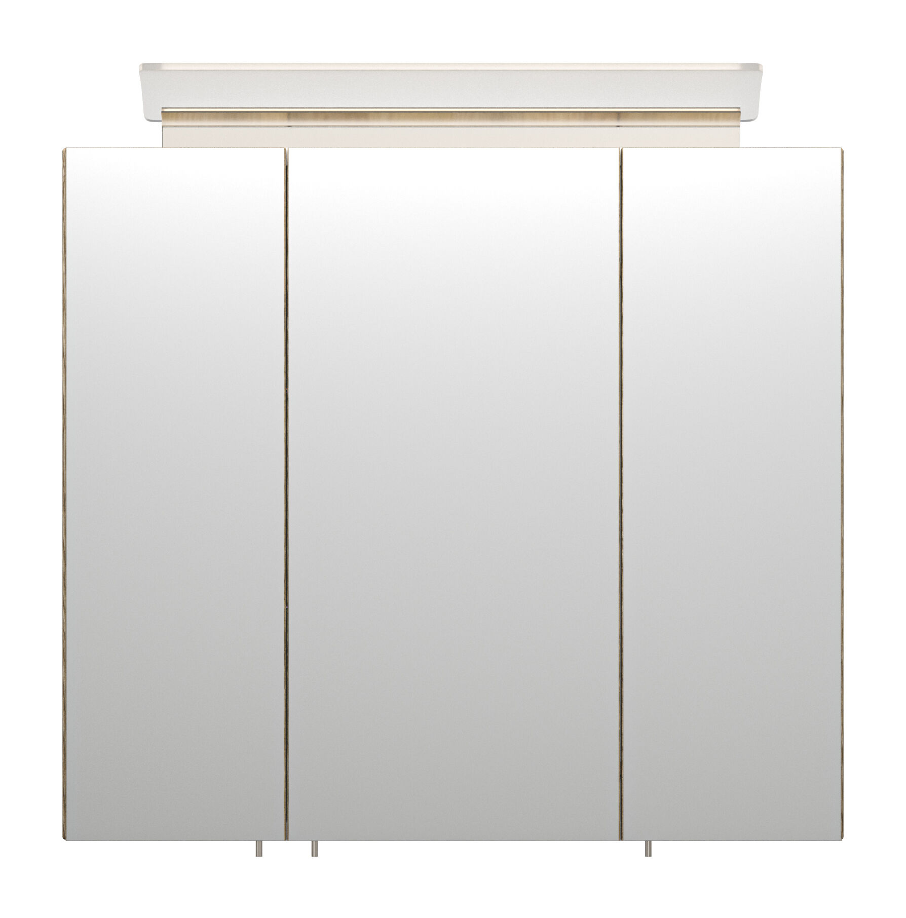 Spiegelschrank 70cm inkl. Design LED-Lampe und Glasböden weiss hochglanz