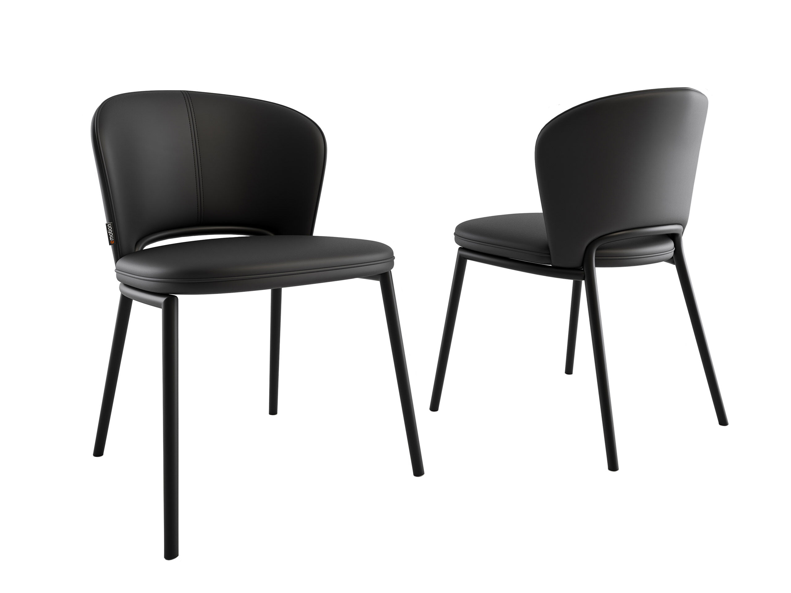 6er Set Esszimmerstuhl Design Küchenstuhl Dean Kunstleder schwarz Metallbeine | Schwarz