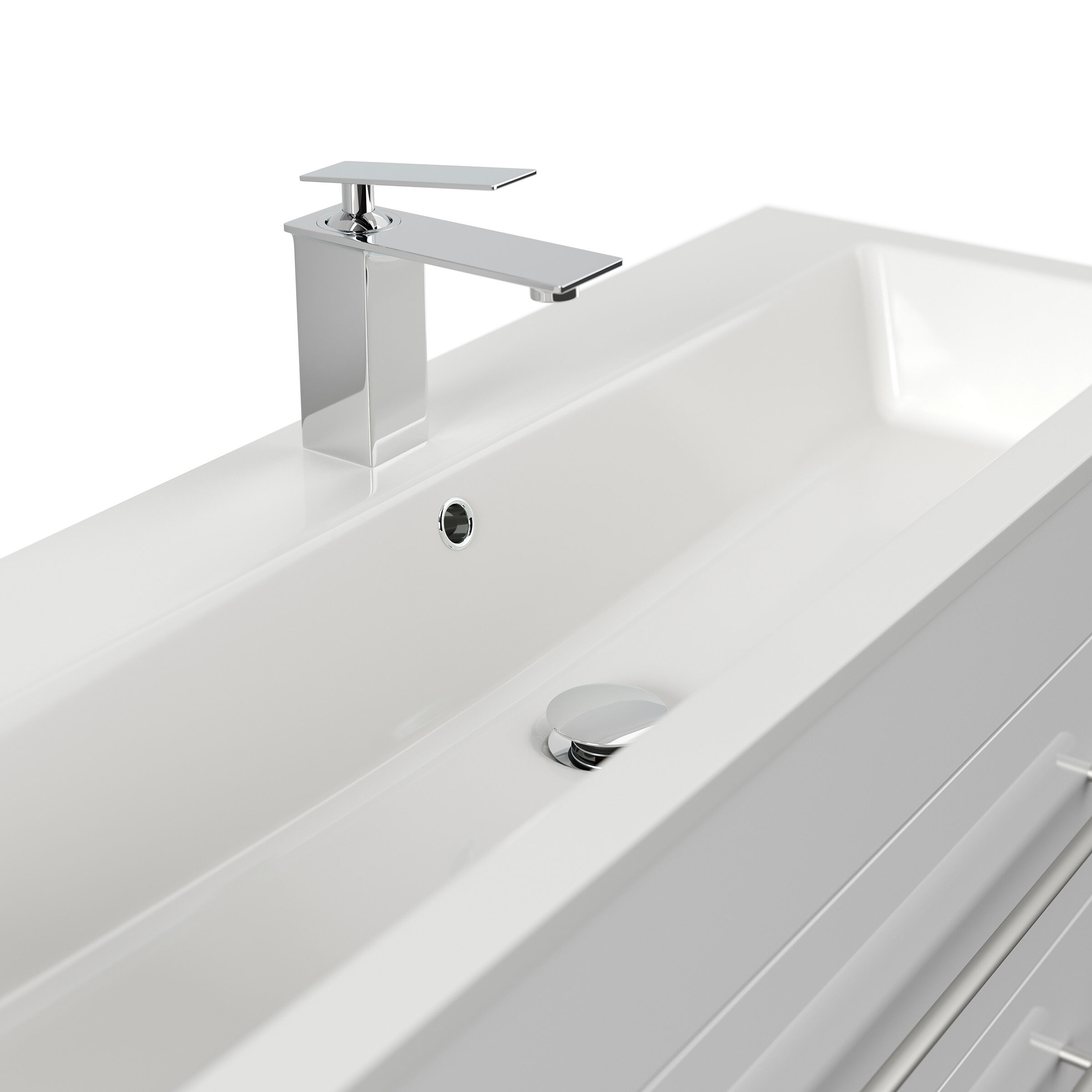 Badmöbel Mars 1000 2-teilig mit LED Spiegel SlimLine grafit