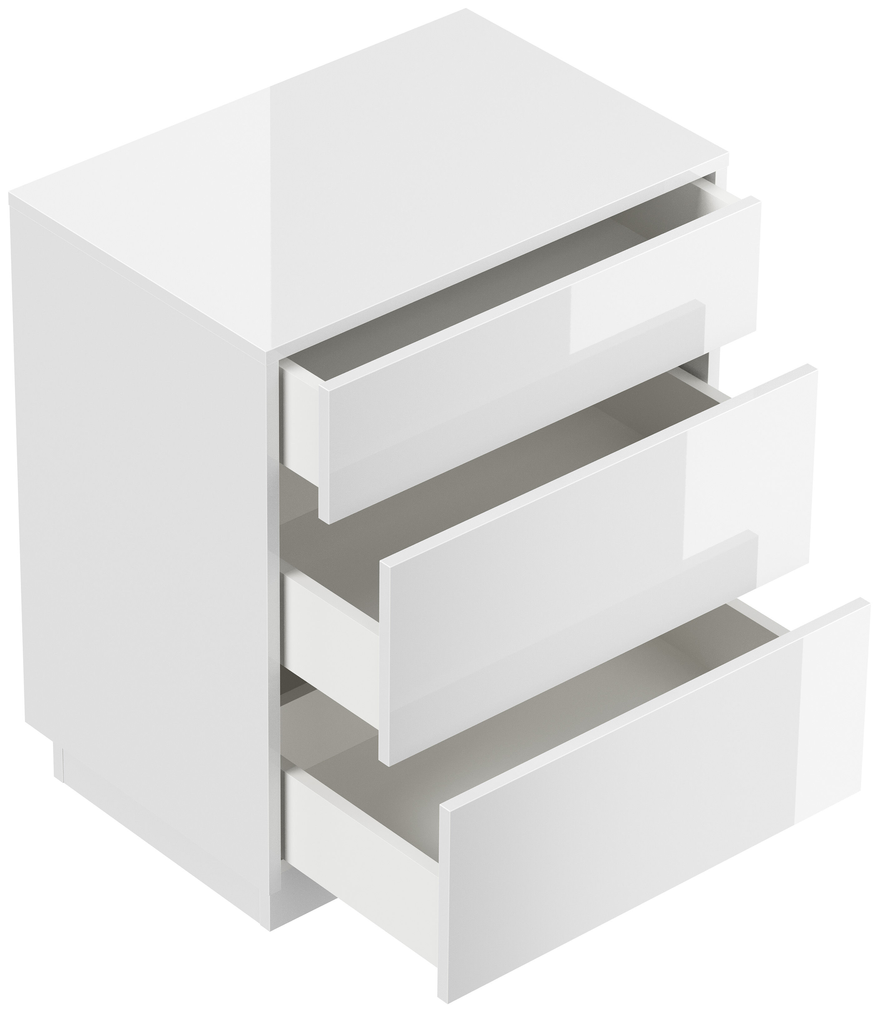 Design Nachttisch Lux L 60cm stehend, 3 Pushauszüge Grafit