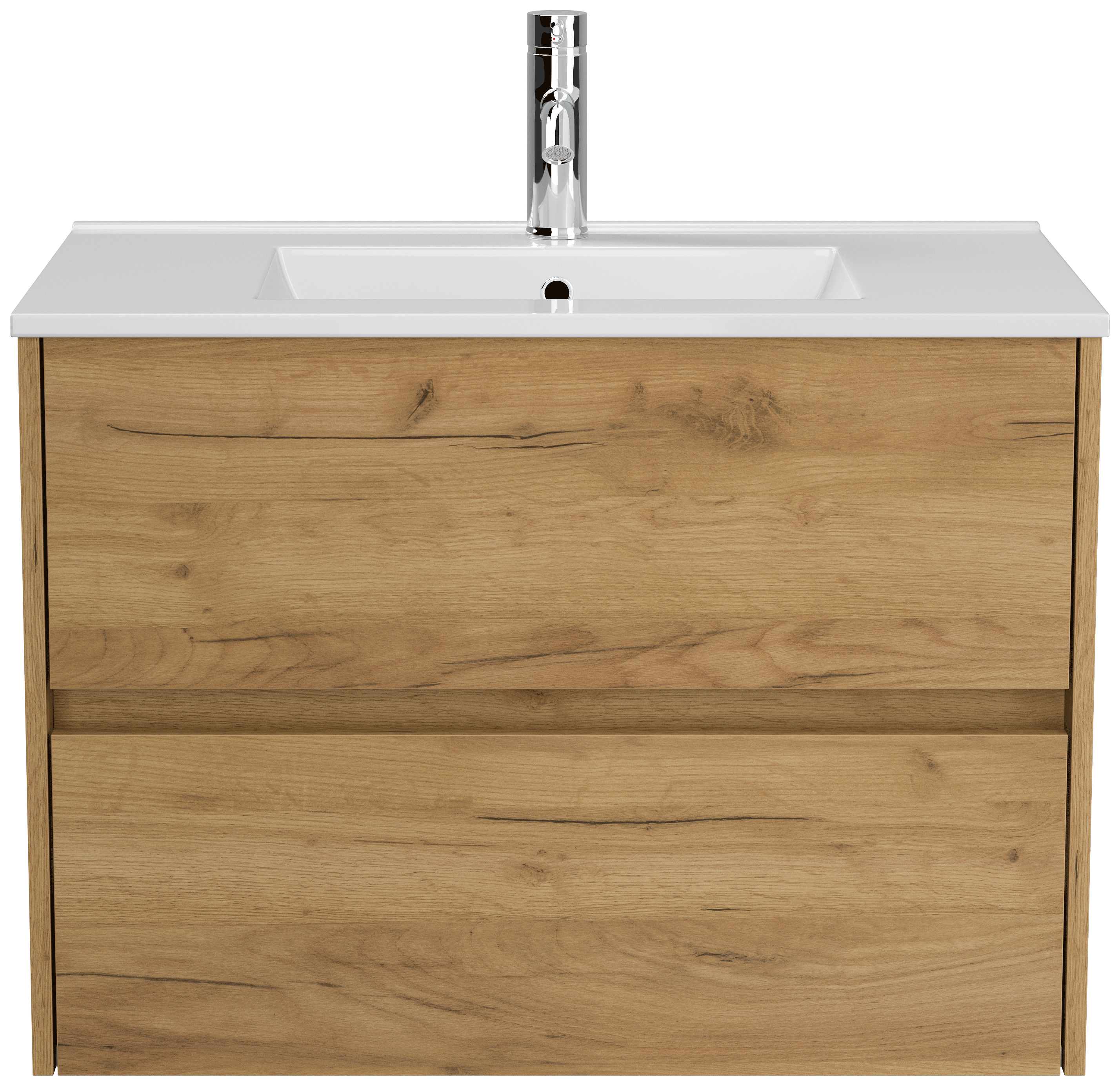 Badmöbel Taifun & Waschtisch 80 cm 2 Greifraum SoftClose Auszüge eiche gold