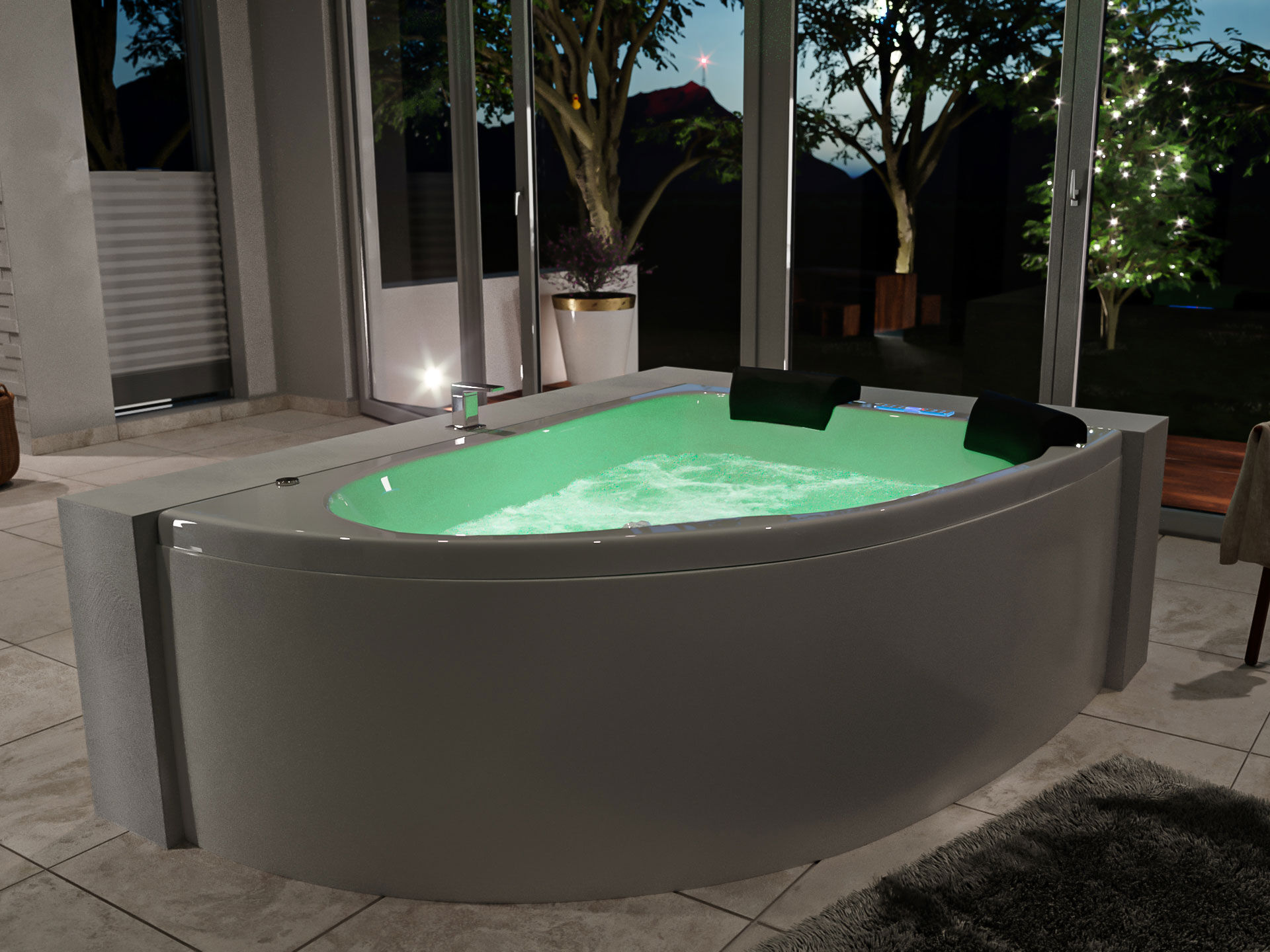 Whirlpool Royal XL 180x130 rechts Made in Germany 21 Düsen Befüllung Überlauf