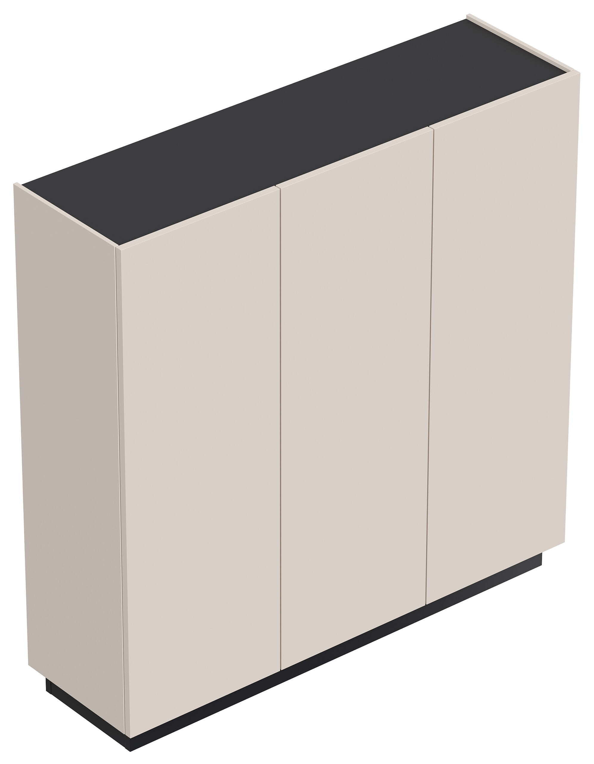Raumwunder Sideboard Kommode Galaxy L 3 Türen flexible Böden Creme Grafit